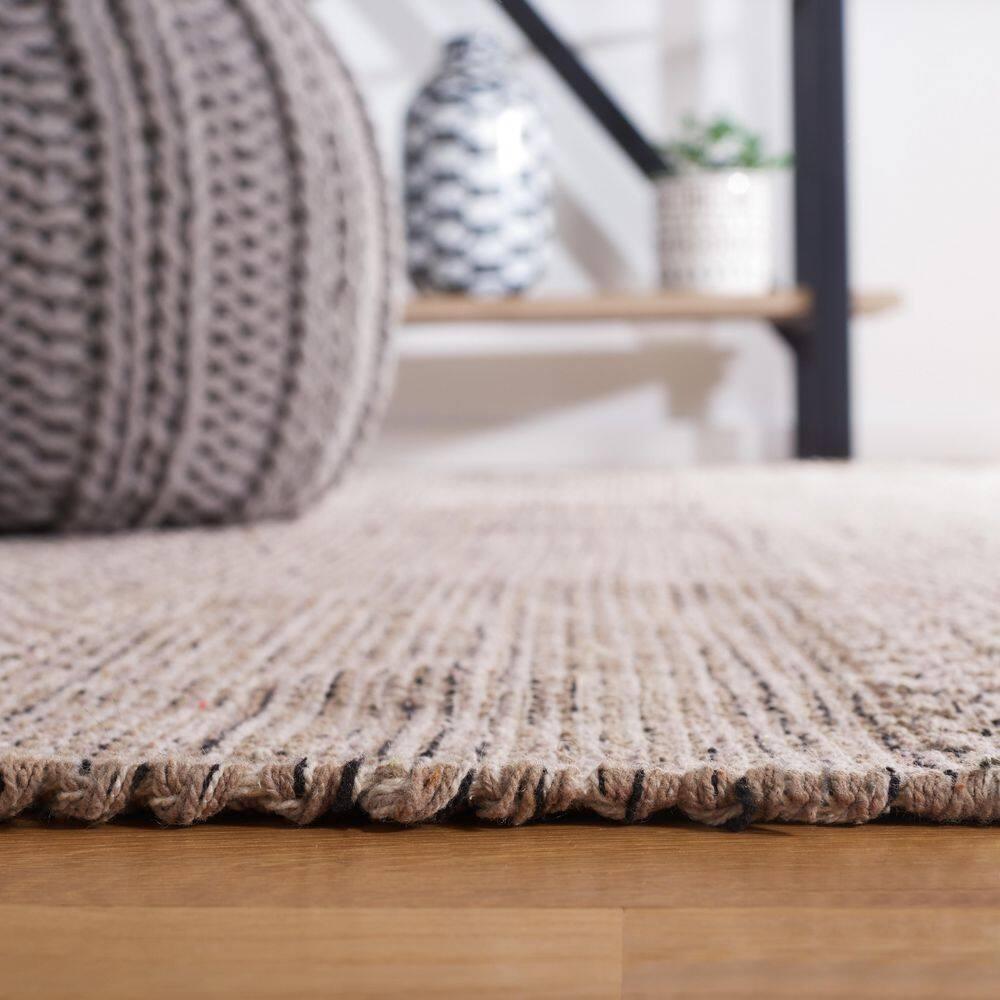 SAFAVIEH Montauk Karlene Geometric Cotton Area Rug, Ivory/Steel Grey, 11' x 15'