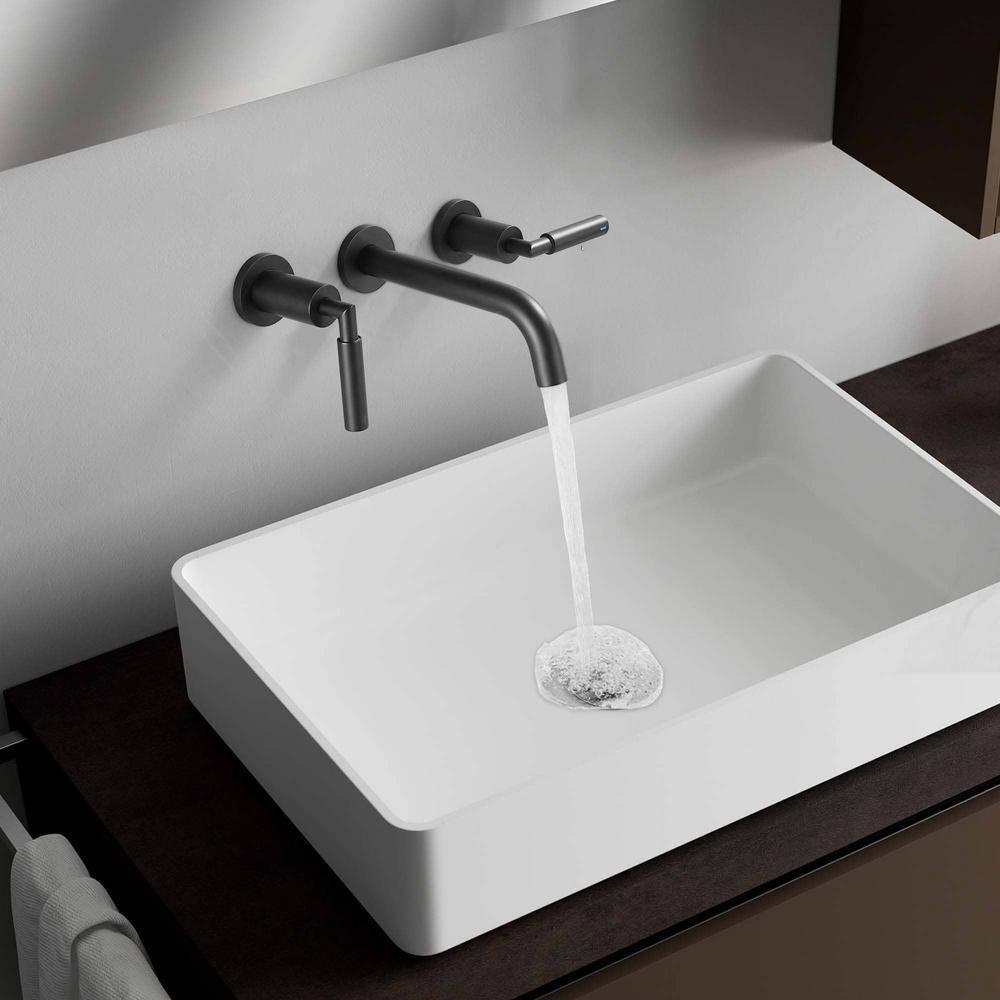10.08" Widespread Bathroom Faucet 3 Hole, 2-handle Bathroom Sink Faucet with Drain Assembly