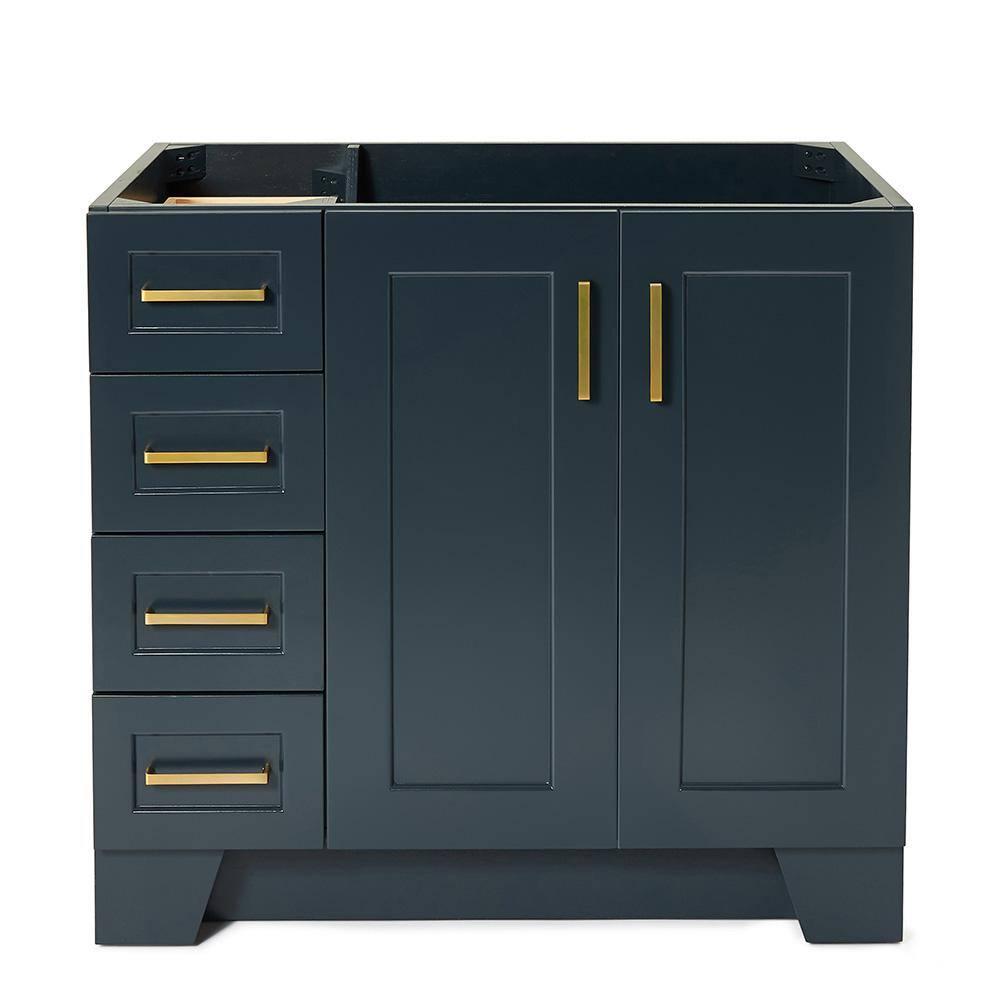 Sawyer 36'' Solid Wood Single Bathroom Vanity Base Only, Right Offset Base Cabinet without Top