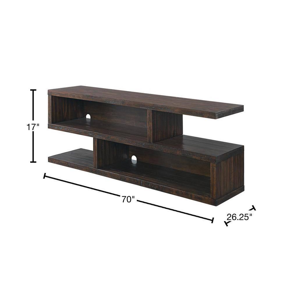 Lexington 70" Solid Wood TV Stand Dark Mocha Brown - Martin Svensson Home