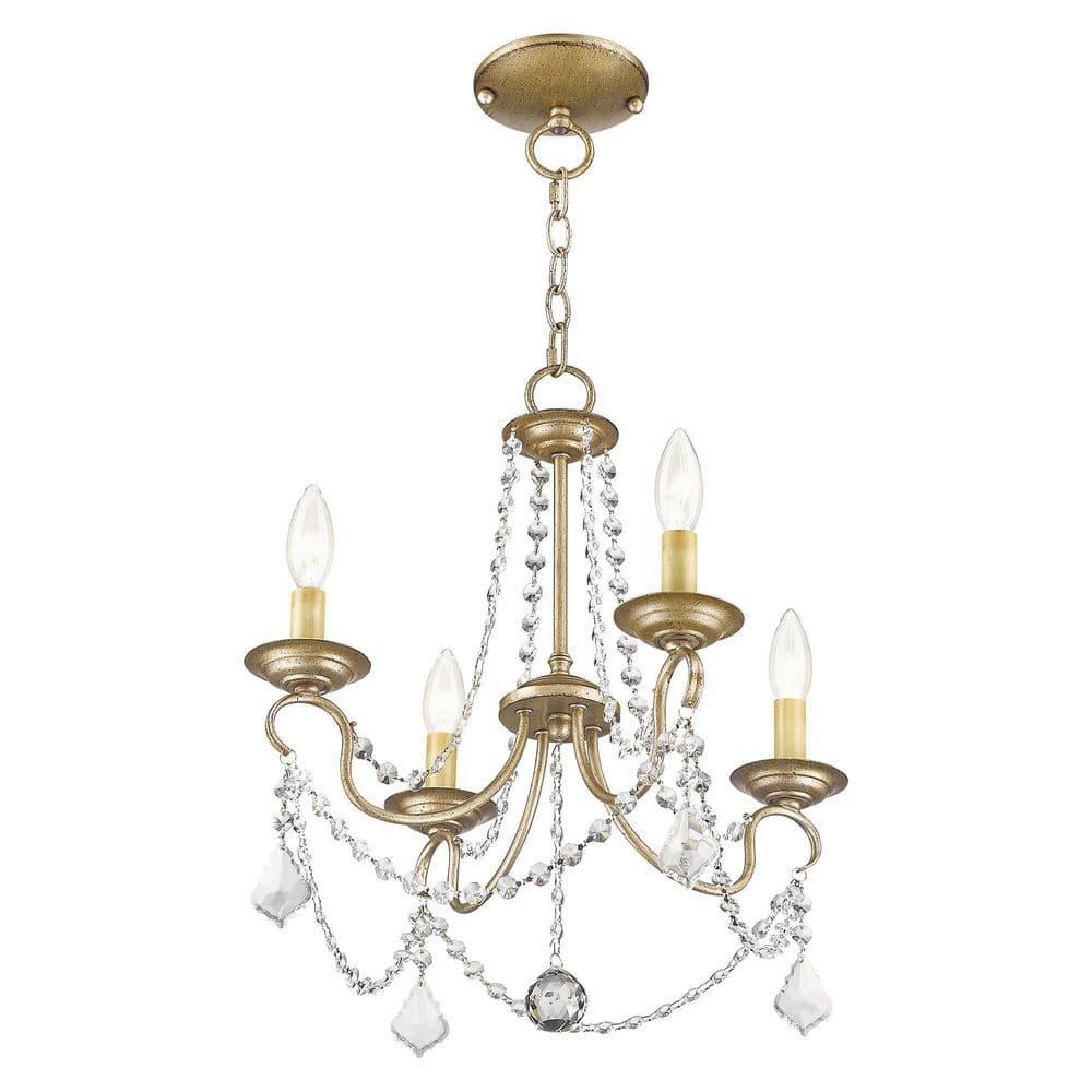 Livex Lighting Pennington 4 - Light Chandelier in  Antique Silver Leaf