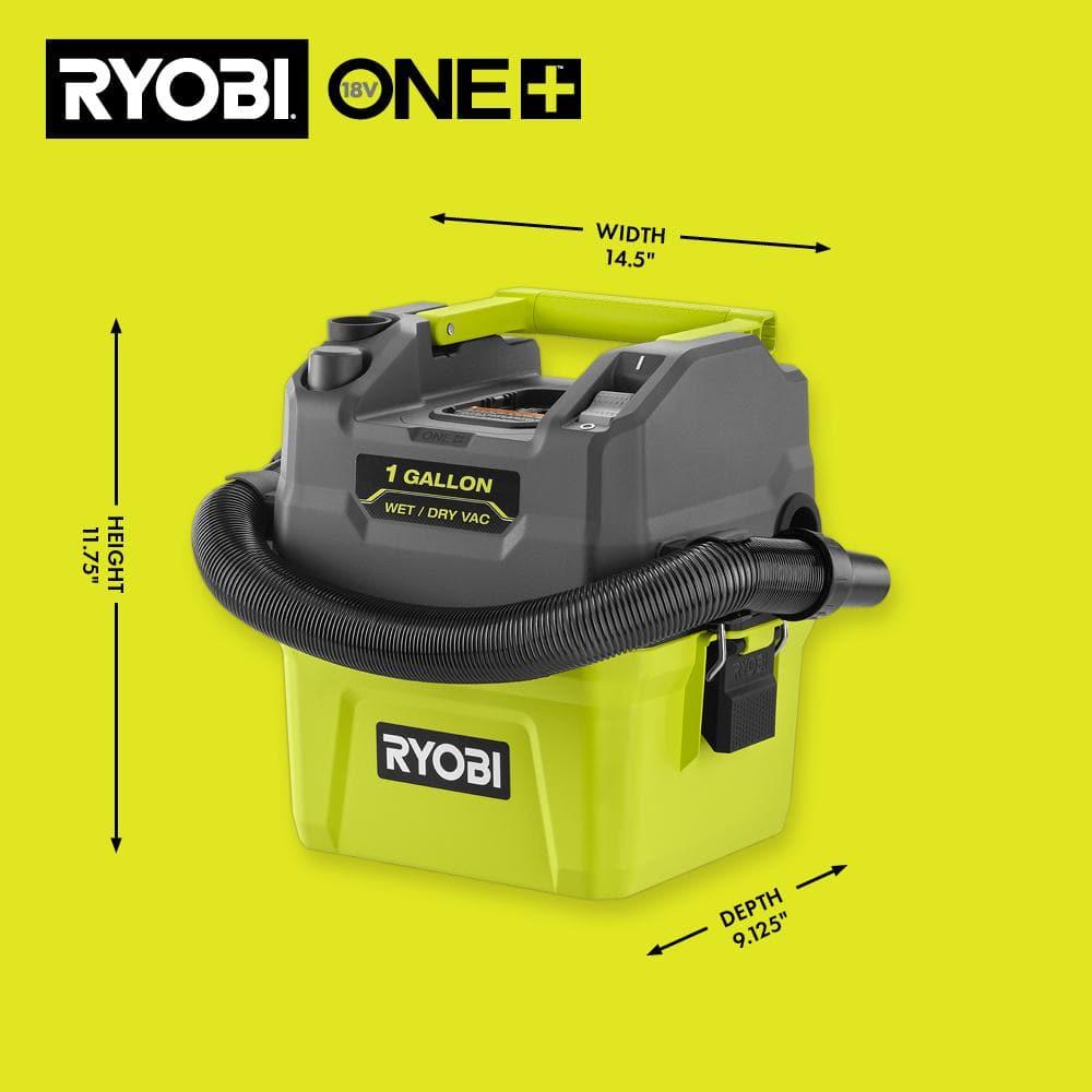RYOBI 18V ONE+, 1 Gallon, Cordless, Wet/Dry Vacuum Cleaner