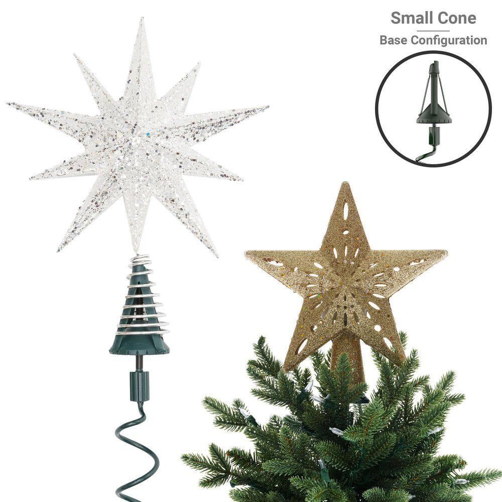 [Christmas Tree Topper Holder] - Twist-on Holiday Universal Tree Topper Stabilizer Fits All Base Types- Metal Green Support Rod with Adjustable attachments to stabilize Seasonal Treetop Ornaments