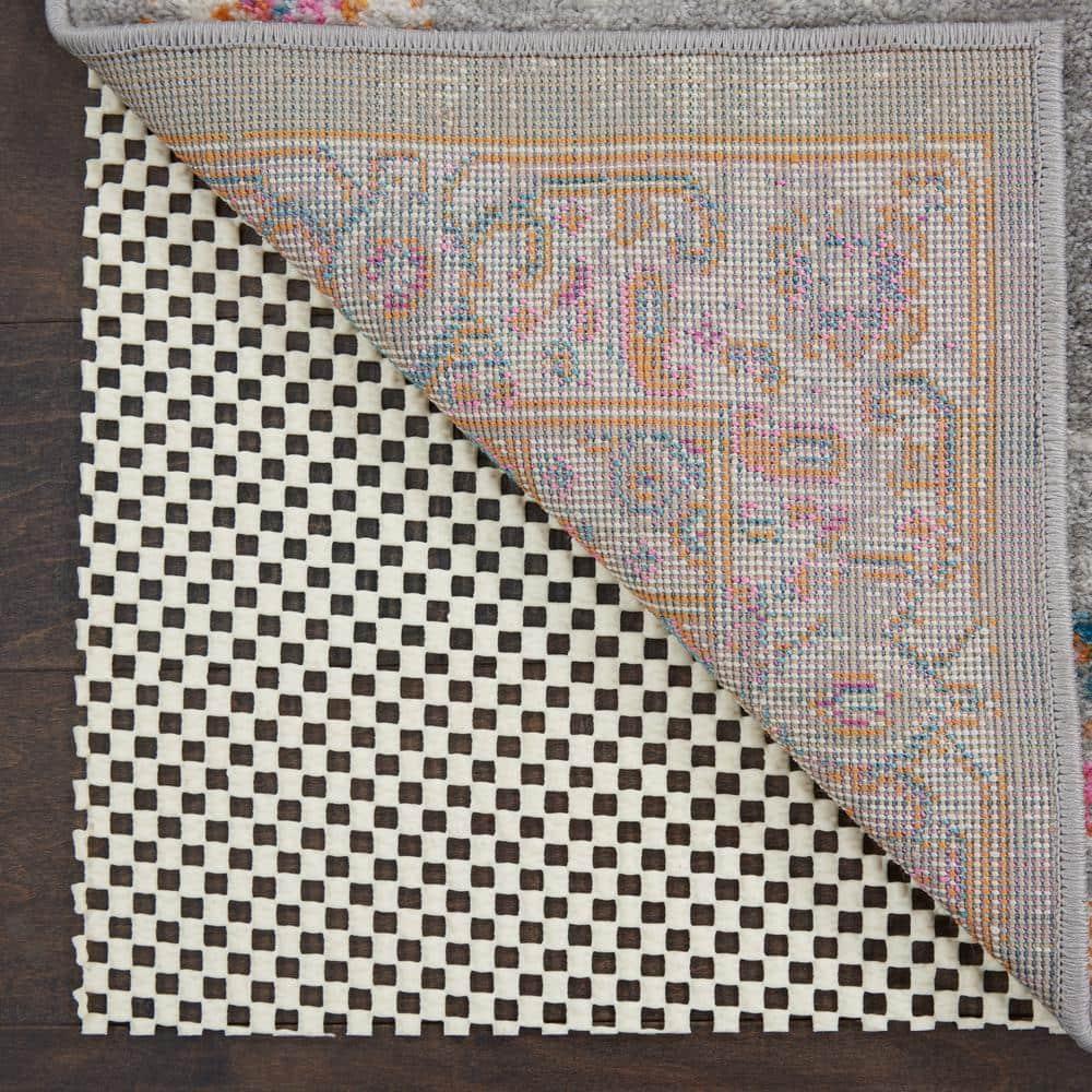 Grid-Loc Ivory 4'8" x 7'6" Non-Slip Rug Pag
