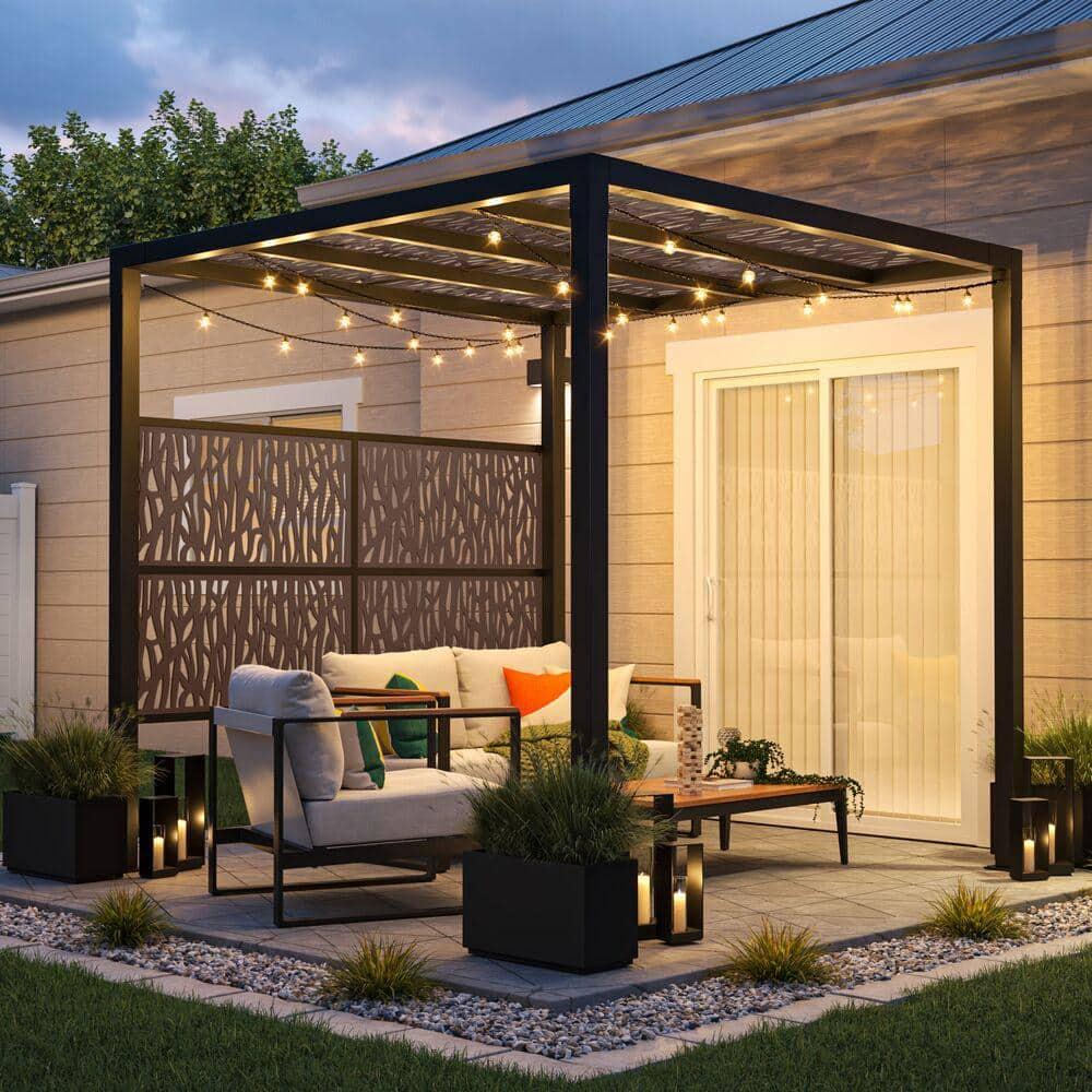 Barrette Outdoor Living 2 ft. x 4 ft. Sprig Umber Decorative Screen Panel