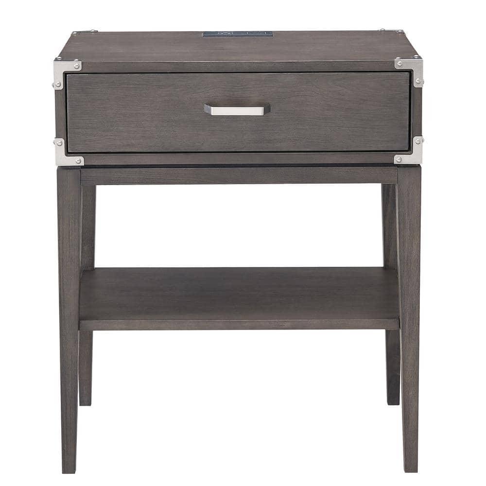 Red Barrel Studio® Beckett Solid + Manufactured Wood Side Table in Anthracite & Reviews | Wayfair
