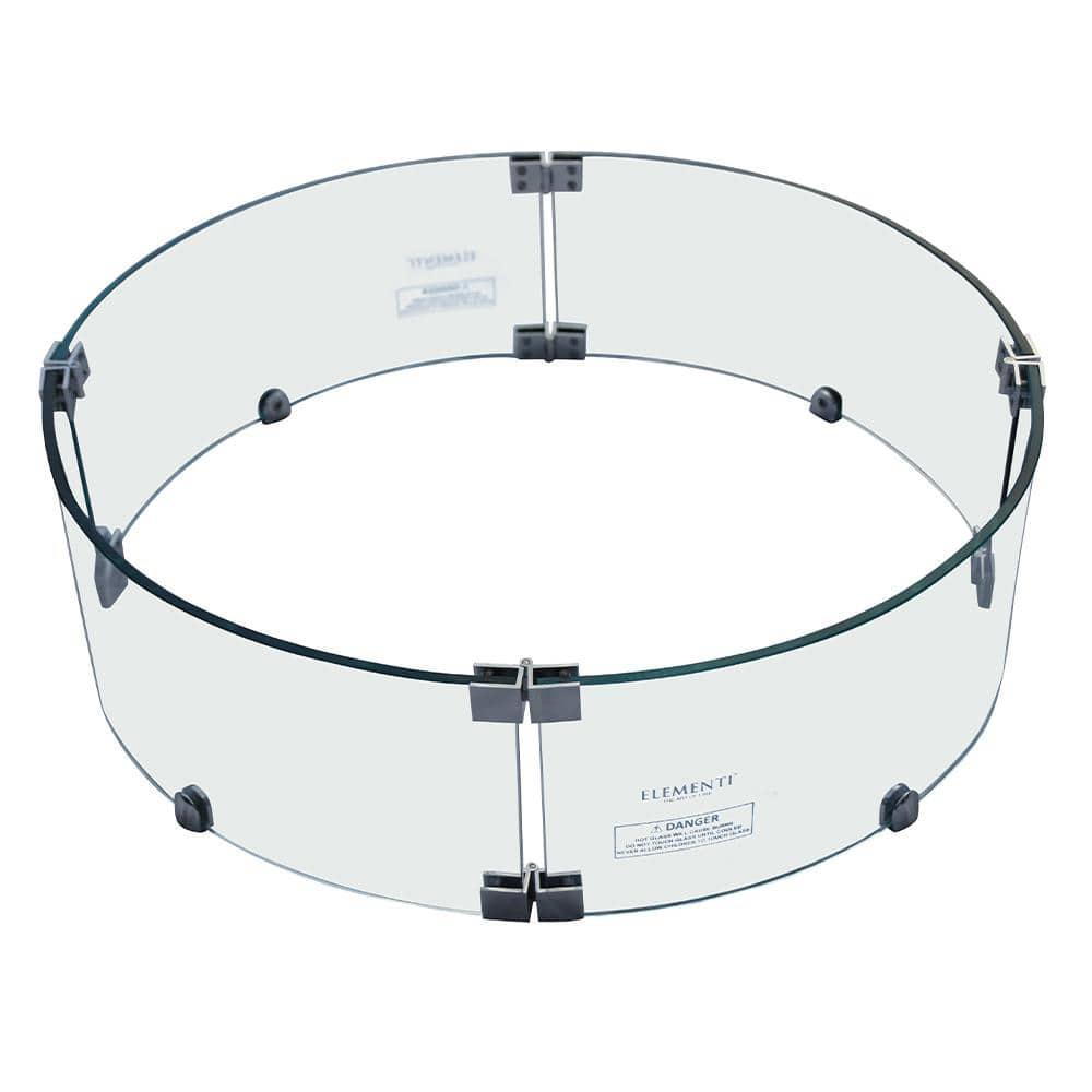 Columbia Round Tempered Glass Wind Screen - Elementi: 25" Diameter Steel Frame, Draft Protection