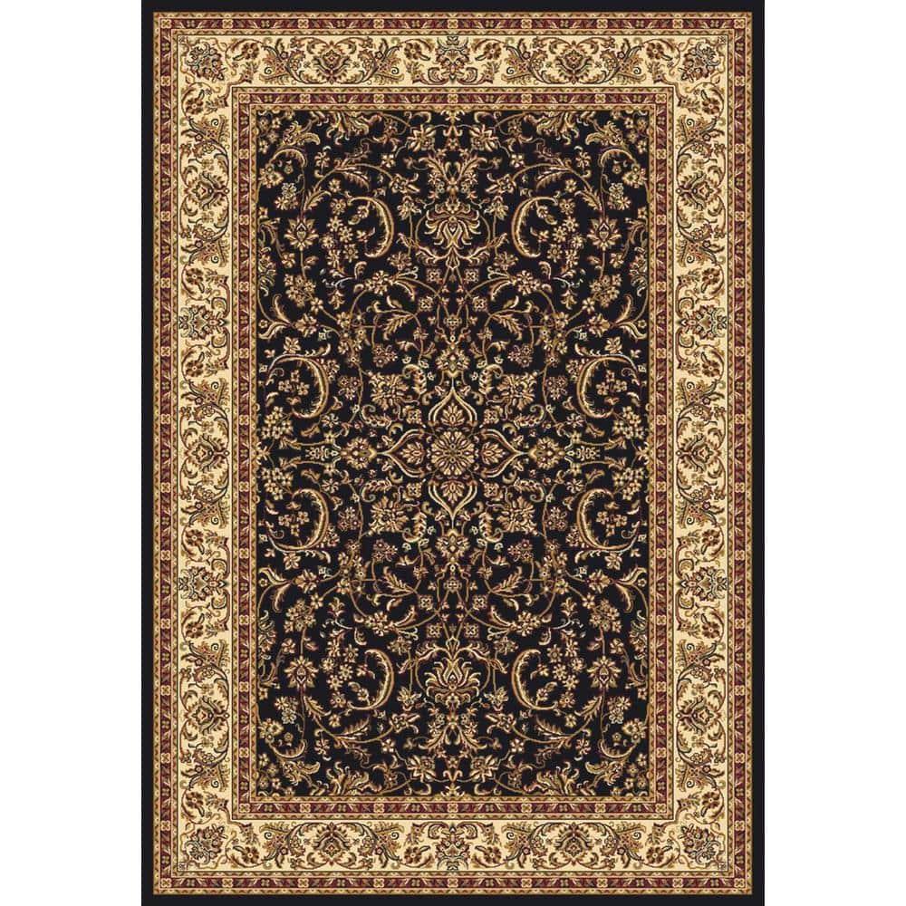 Radici Usa Noble Area Rug 1318 Black Bordered Medallion 3' 3" x 5' 4" Rectangle
