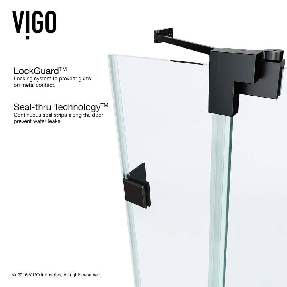 Pirouette 30-36" W x 72" H Pivot Frameless Shower Door with 3/8" Clear Glass
