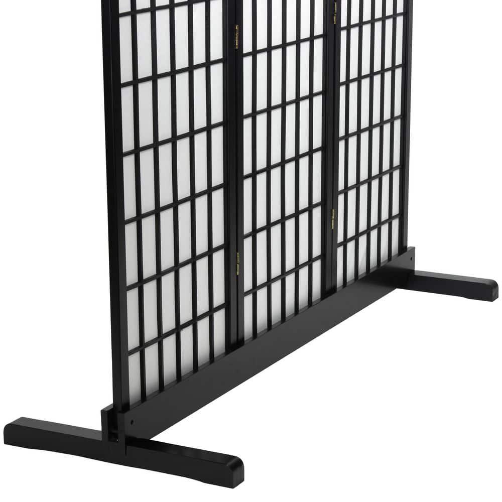 Room Divider Stand Black 3 Panel