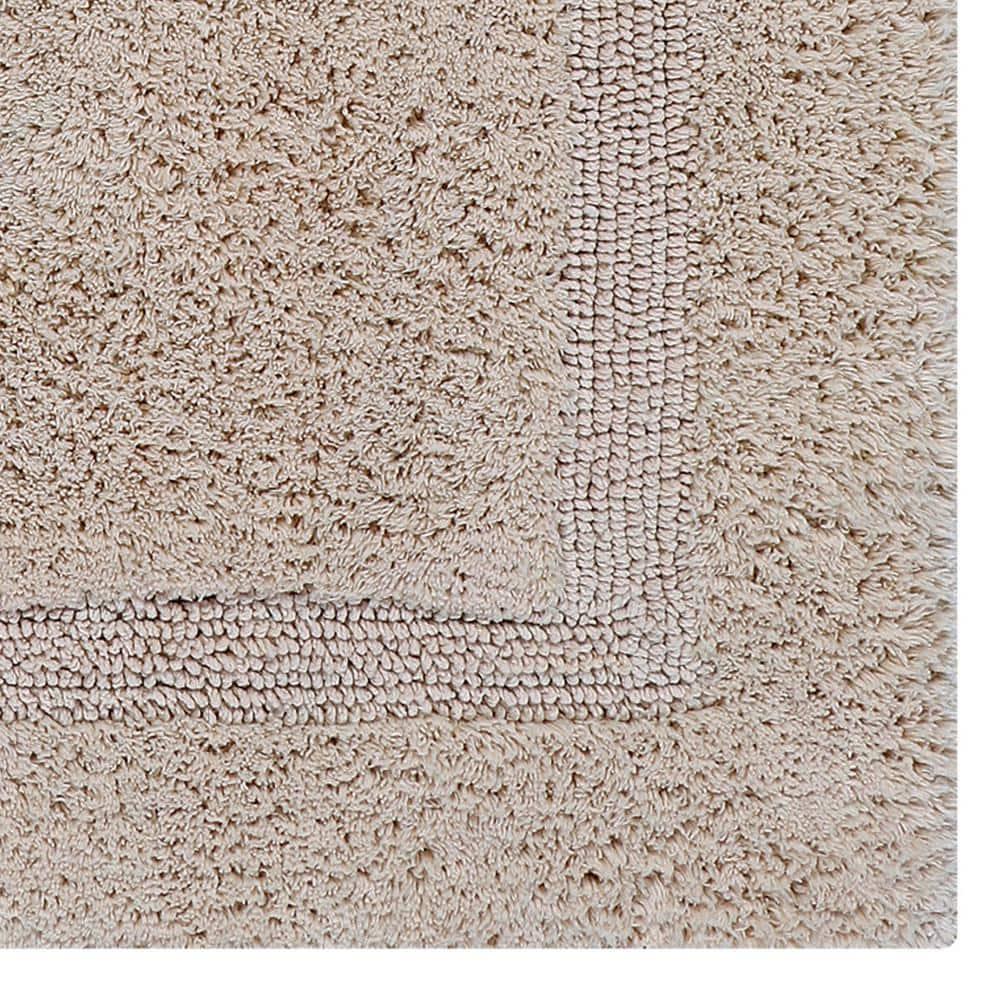 Better Trends 21" x 34" Premium Bathroom Rug Mat, 100% Cotton, Extra Soft Tufted Door Mat, Water Absorbent & Reversible Bath Mat (Sand) Lux Collection