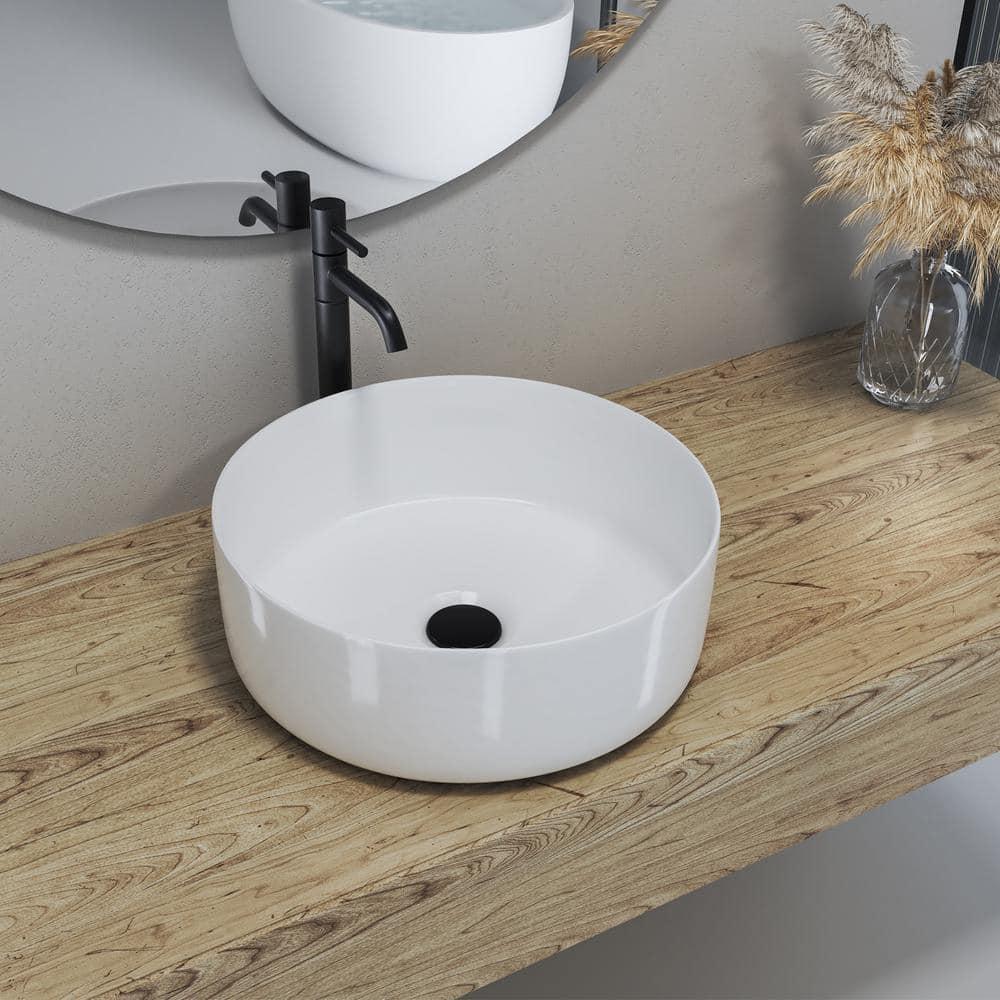 14 X 14 In. Round Ceramic Vessel Bathroom Vessel Sink