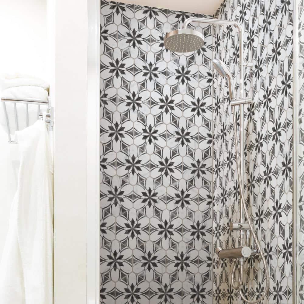 Merola Tile Classico Bardiglio Hex 7" x 8" Porcelain Patterned Wall & Floor Tile