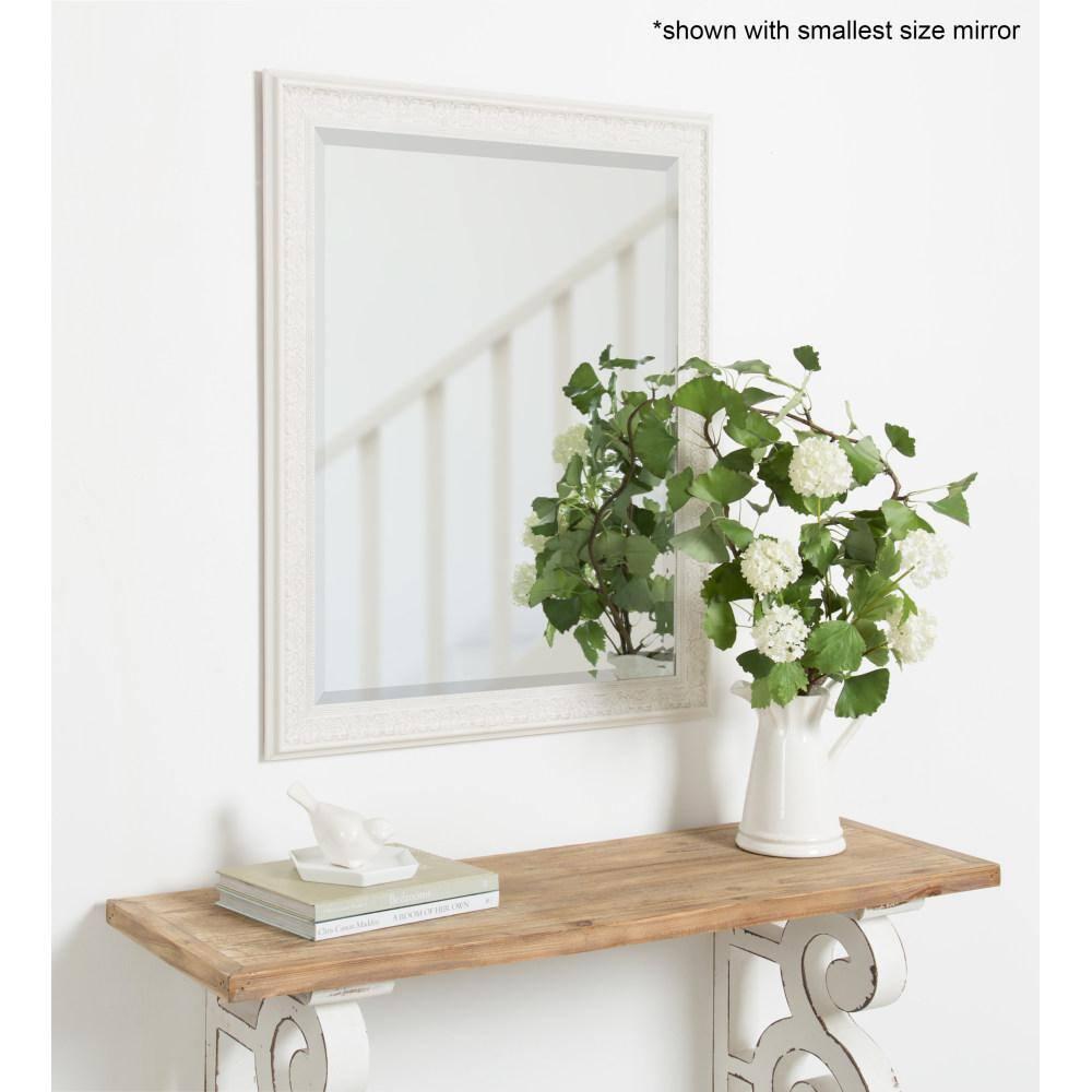Kate and Laurel - Alysia Decorative Frame Rectangle Wall Mirror, 22.5 x 28.5 White