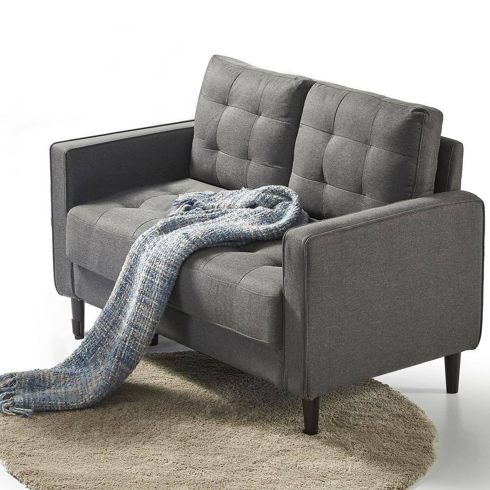 52" Benton Loveseat Sofa Dark Gray - Zinus