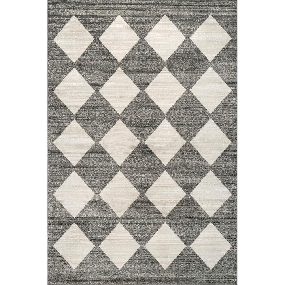Nuloom Gianna Geometric 5 Square Indoor Area Rug for Living Room Bedroom Dining Room, Grey/Ivory
