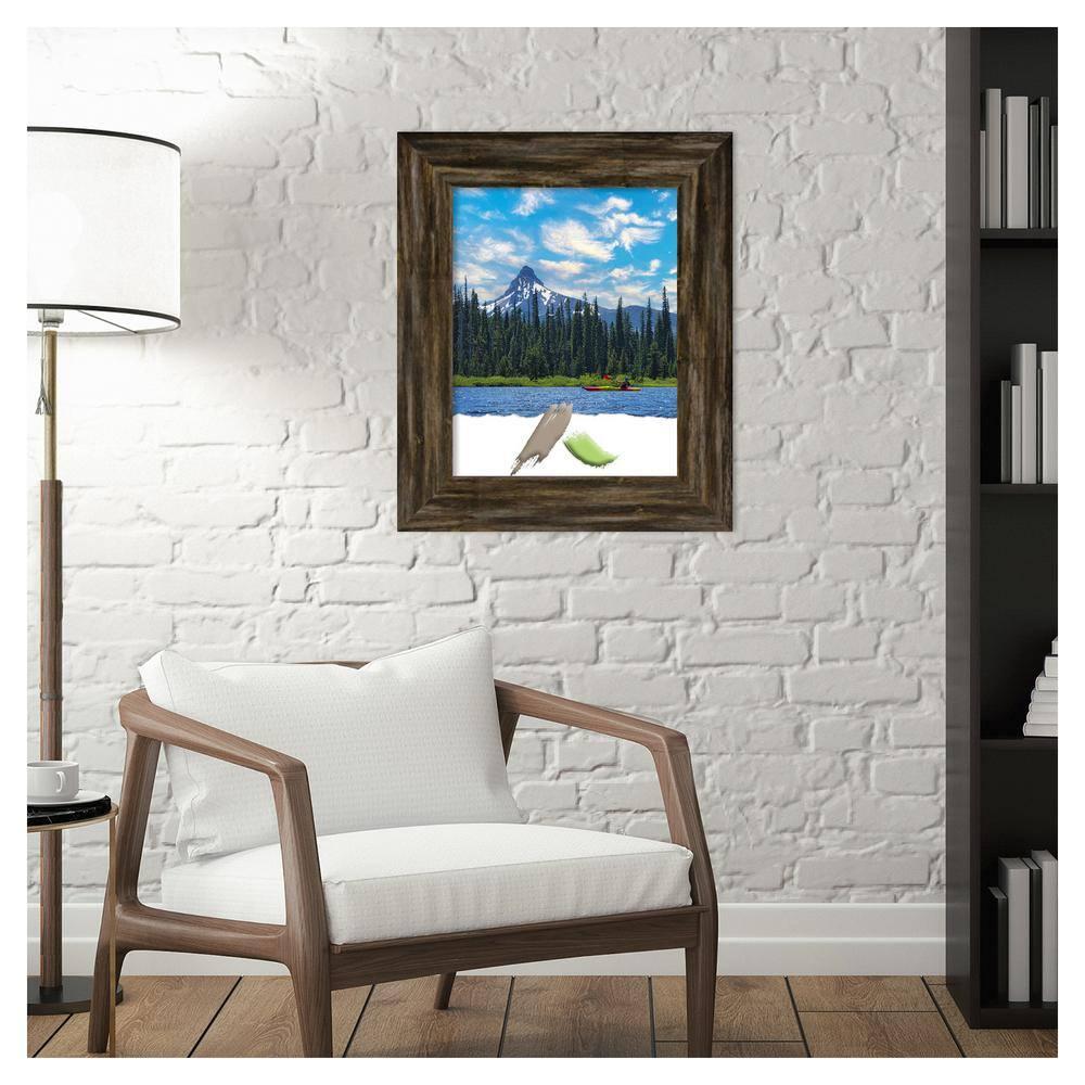 Amanti Art Fencepost Brown Narrow Wood Picture Frame Opening Size 11x14 in.
