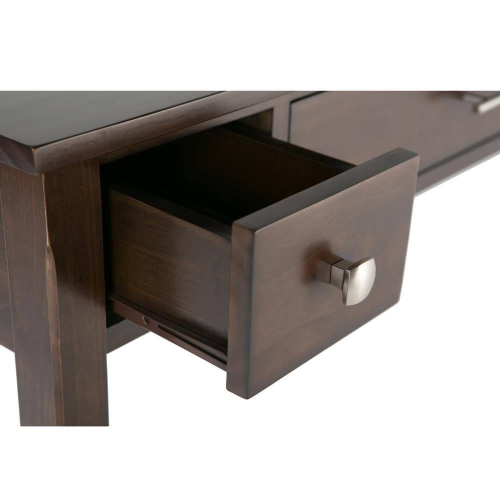 Simpli Home Avalon Solid Wood Desk with Keyboard Tray and Storage