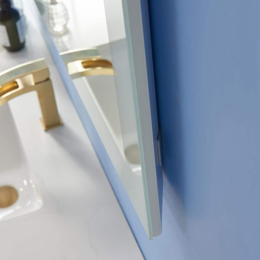 Vinnova Callista 48" Rectangle LED Lighted Bathroom Vanity Wall Mirror, Clear