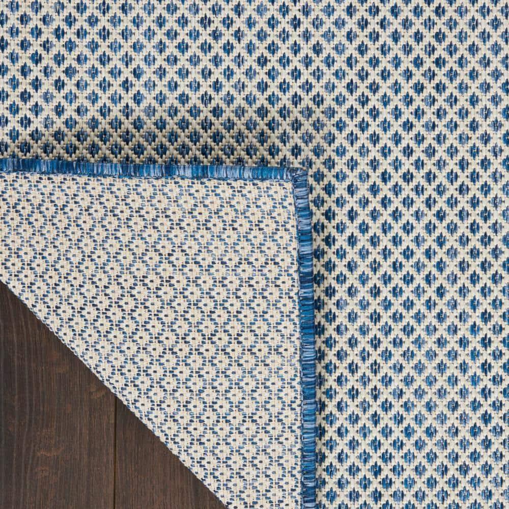 Nourison Courtyard COU01 Indoor/outdoor Area Rug - Ivory Blue 3' x 5'