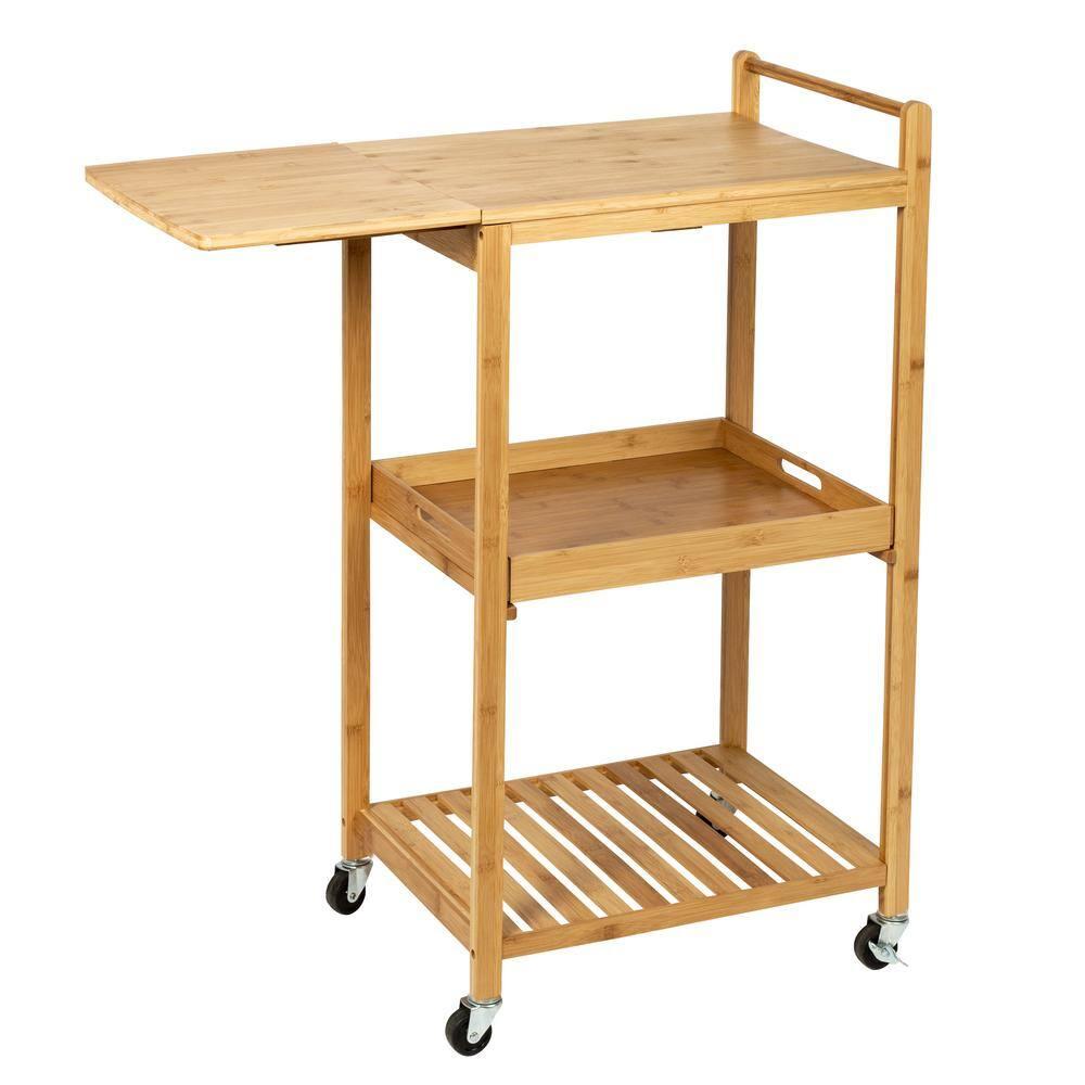 Bamboo Rolling Kitchen Cart