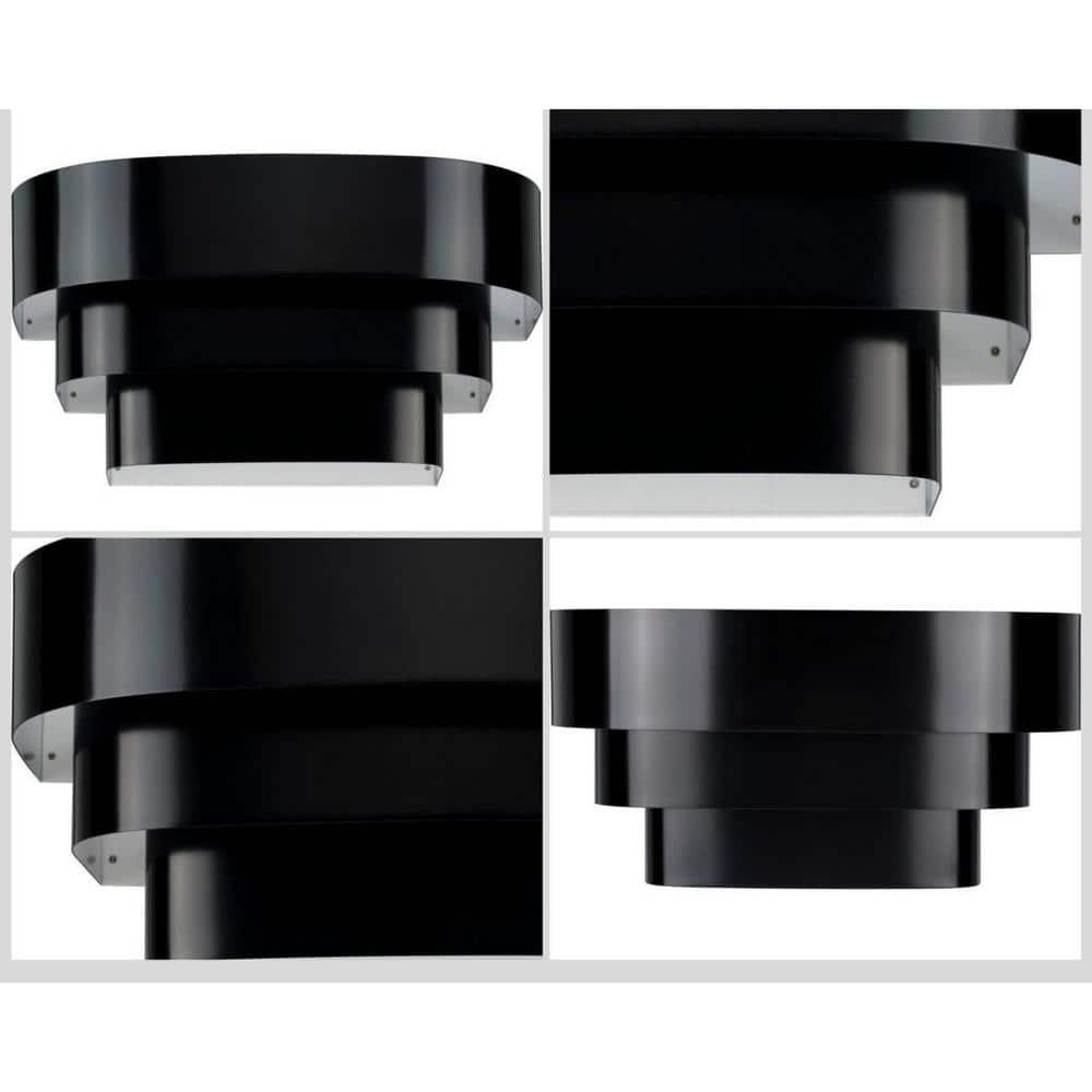Progress Lighting, Tri-Band Louver, 1-Light Wall Sconce, Matte Black, Metal Shade, Steel, 7" W x 7" H x 14" L, 100W MED, BL