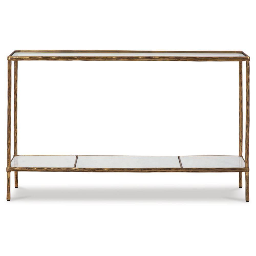 Signature Design by Ashley Casual Ryandale Console Sofa Table, Antique Brass Finish