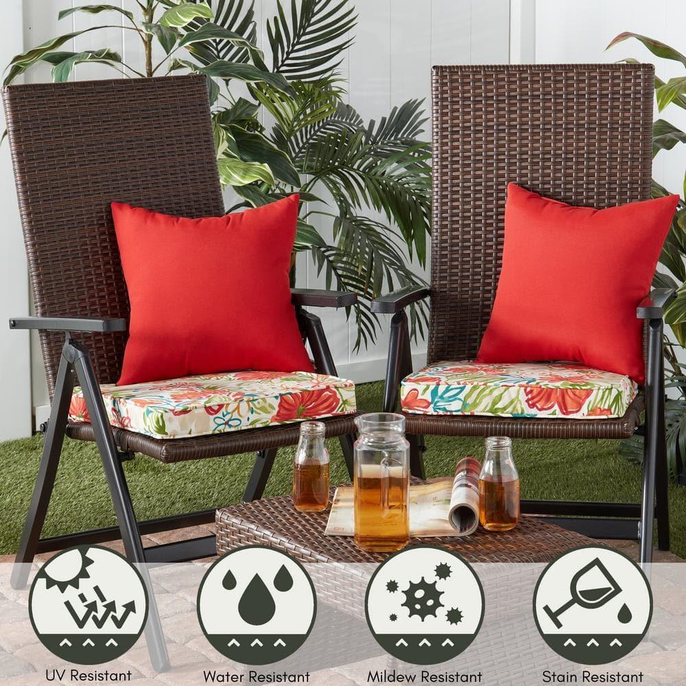 Greendale Home Fashions 18" x 18" Breeze Floral Square Outdoor Chair Pad (Set of 2)