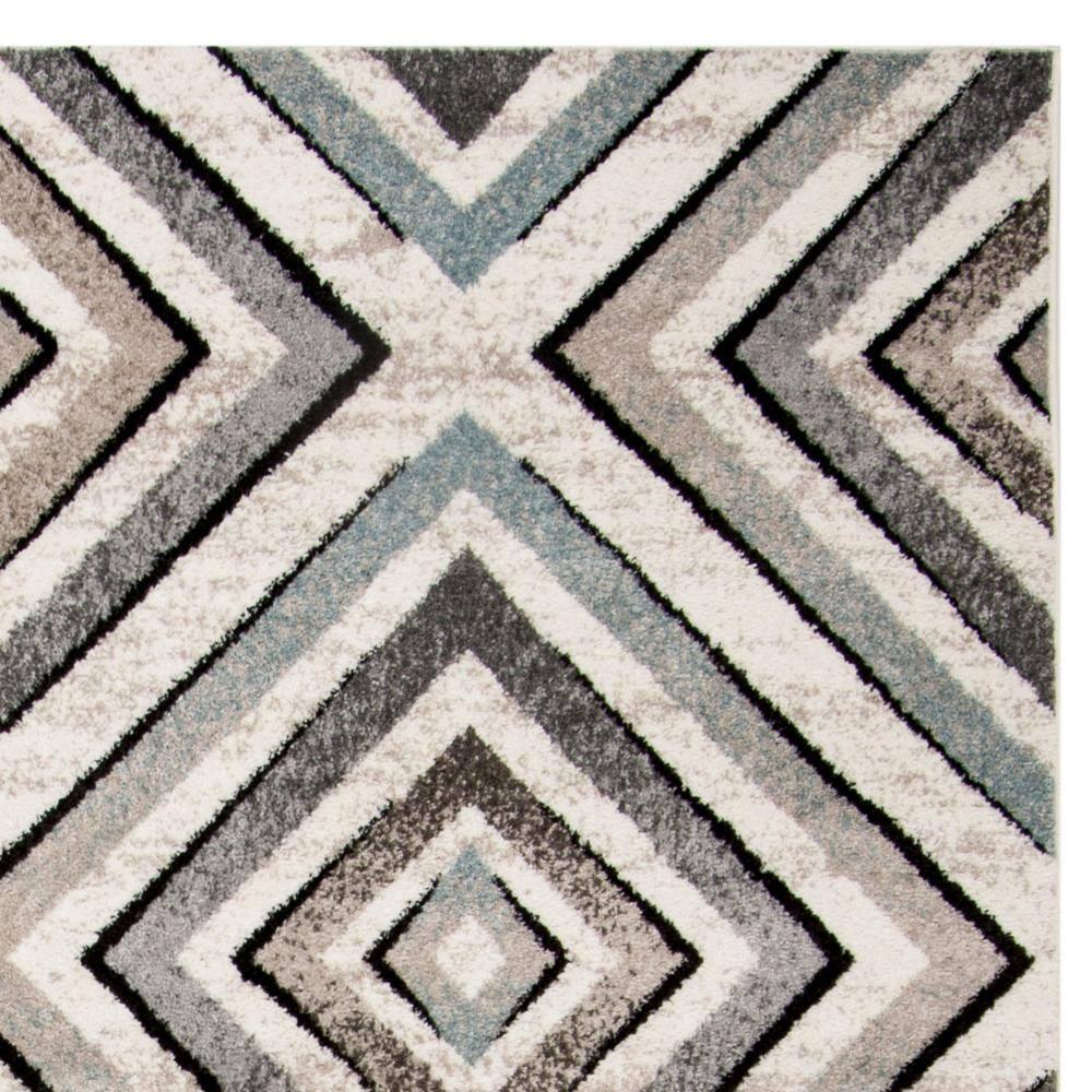 SAFAVIEH Amsterdam Collection Area Rug - 6'7" x 9'2", Cream & Beige, Diamond Geometric Design, Non-Shedding & Easy Care, Ideal for High Traffic Areas in Living Room, Bedroom (AMS109A)