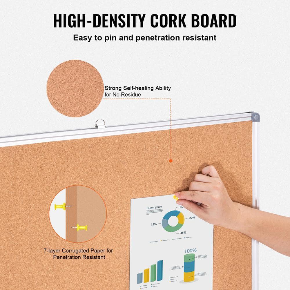 Stellweilan Tessberg 48"x36" Large Cork Board – Wall-Mounted Bulletin Board with Pin Board – Perfect for School, Home, Office