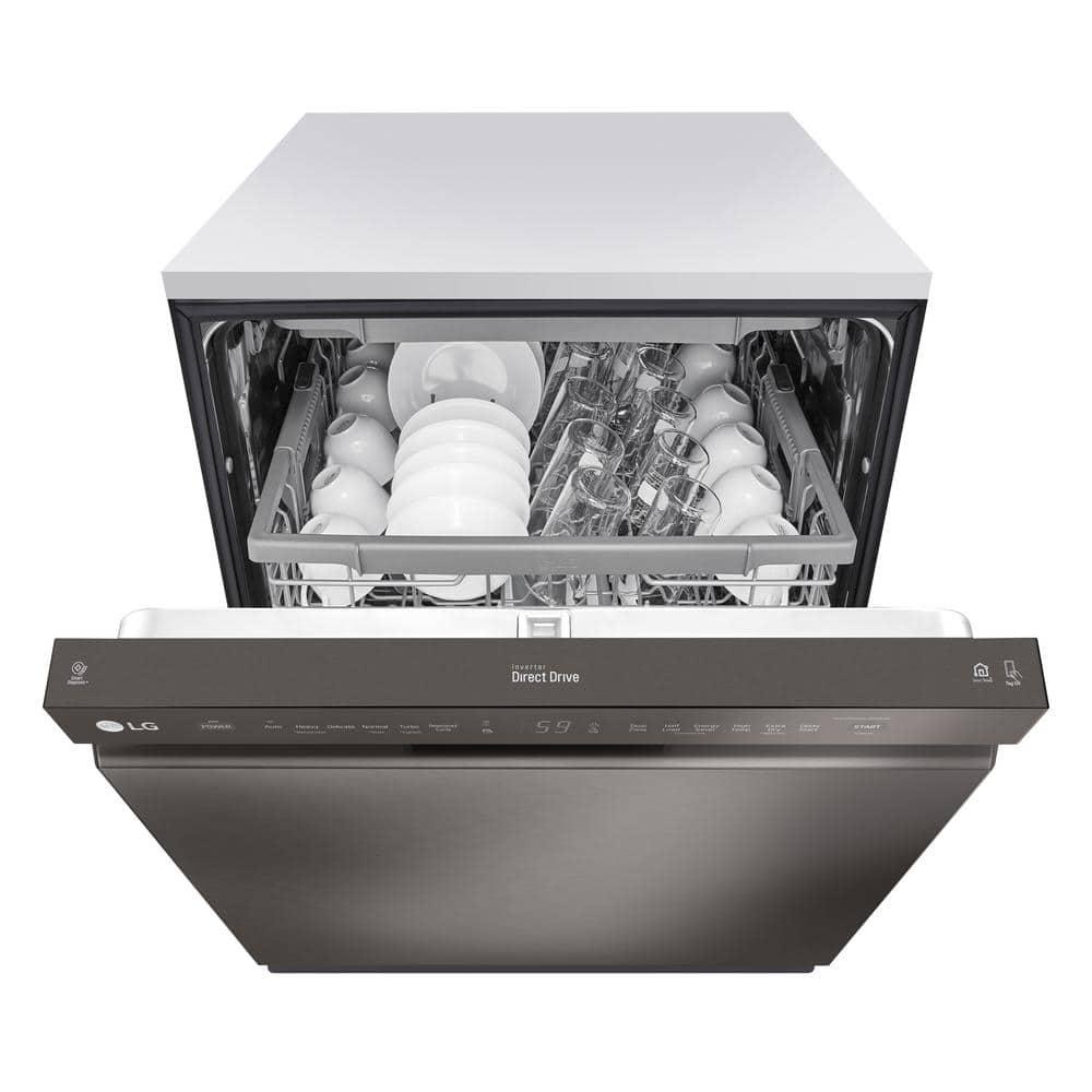 LG 24 in. PrintProof Stainless Steel Front Control Dishwasher with QuadWash, 3rd Rack & Dynamic Dry, 48 dBA