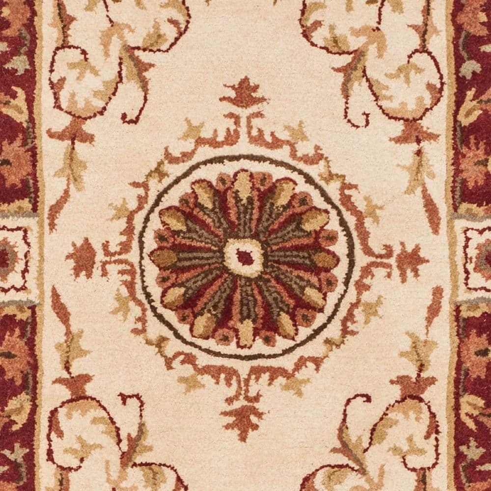 Empire EM459 Hand Tufted Indoor Runner - Ivory/Red - 2'6"x8' - Safavieh