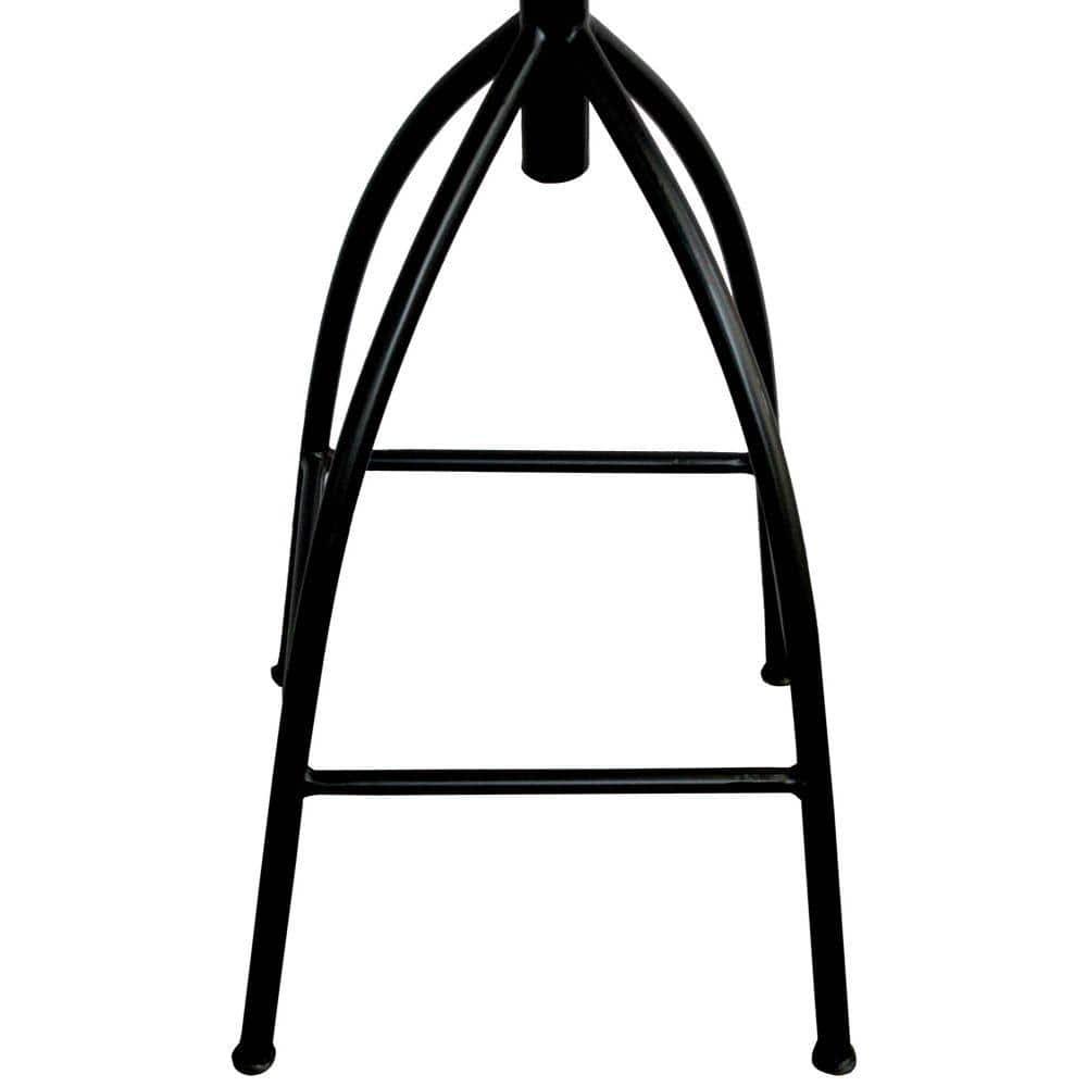 The Urban Port 30-35" Industrial Style Adjustable Swivel Stool with Backrest and Height Options Brown/Black