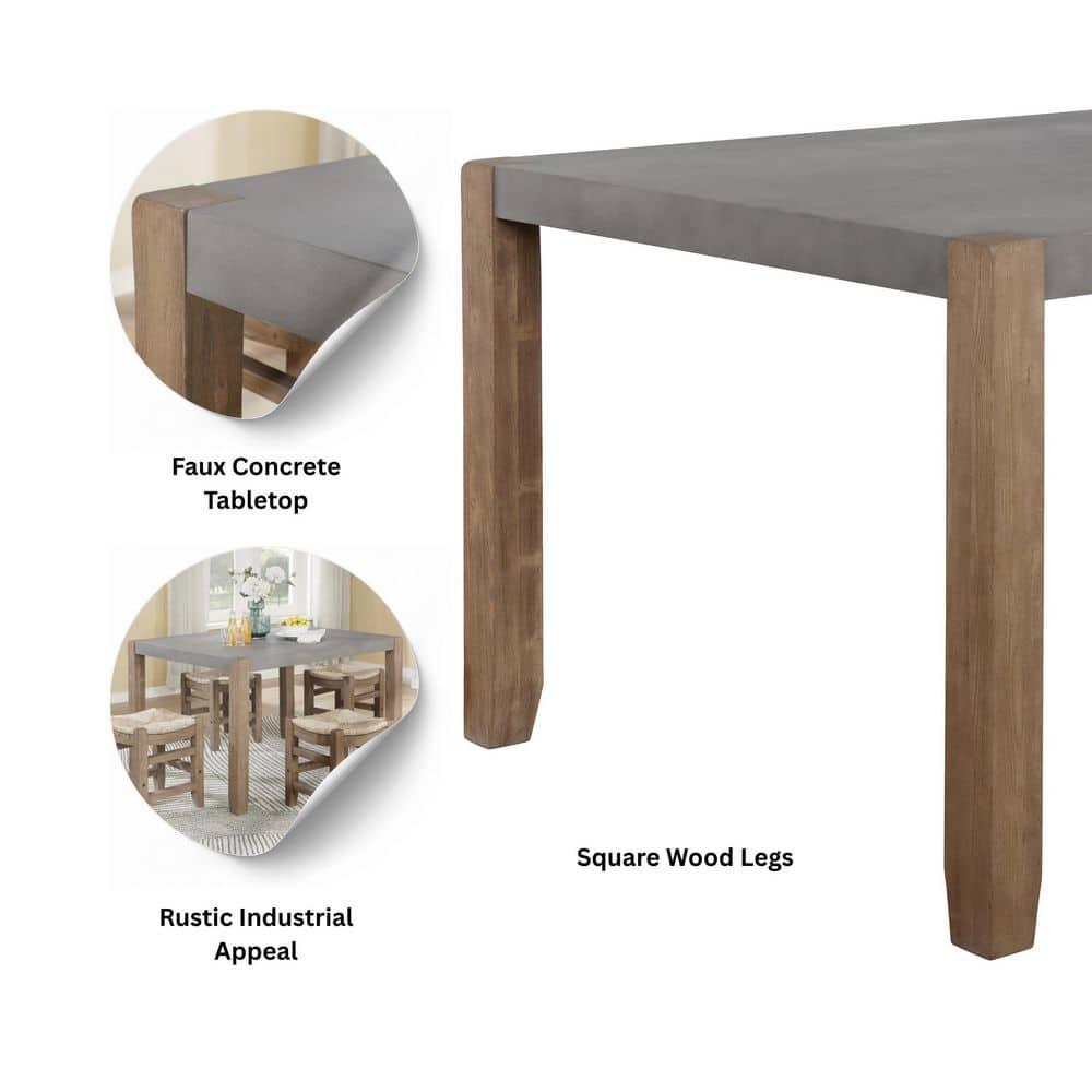 Alaterre Newport 30"H Faux Concrete and Wood Loft Dining Table