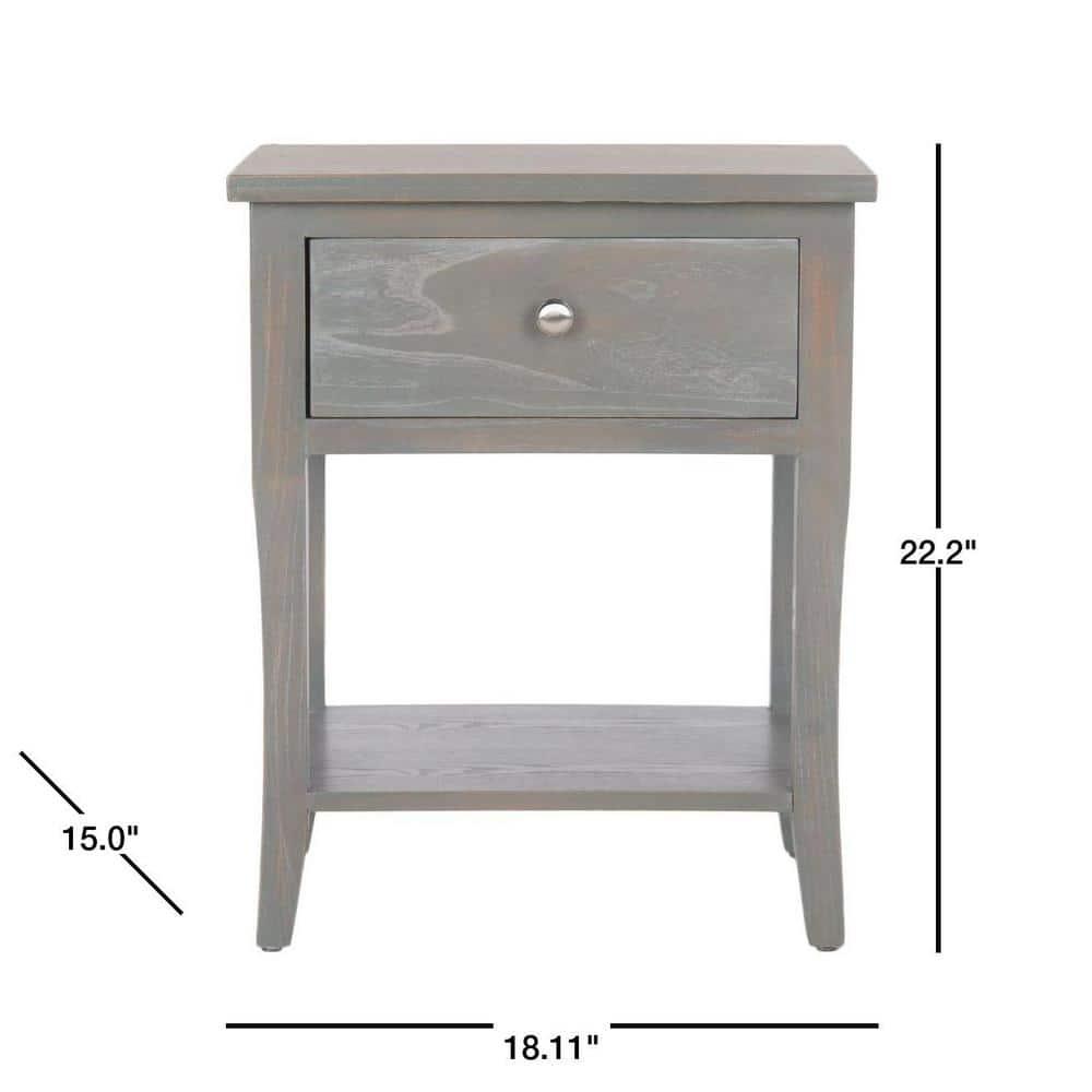 Coby Nightstand with Storage - Ash Grey - Safavieh.