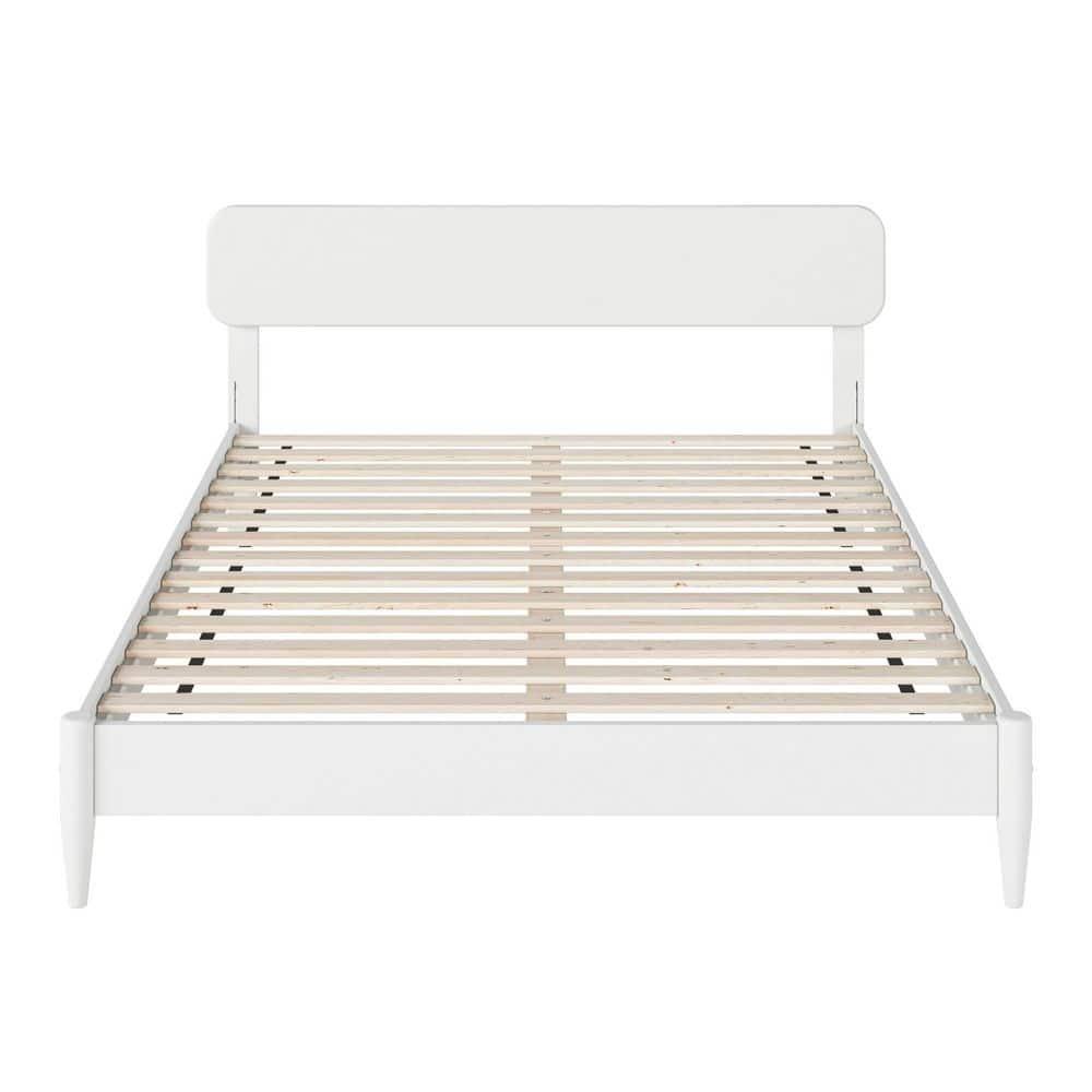 AFI Florence Queen Solid Wood Low Profile Platform Bed, White