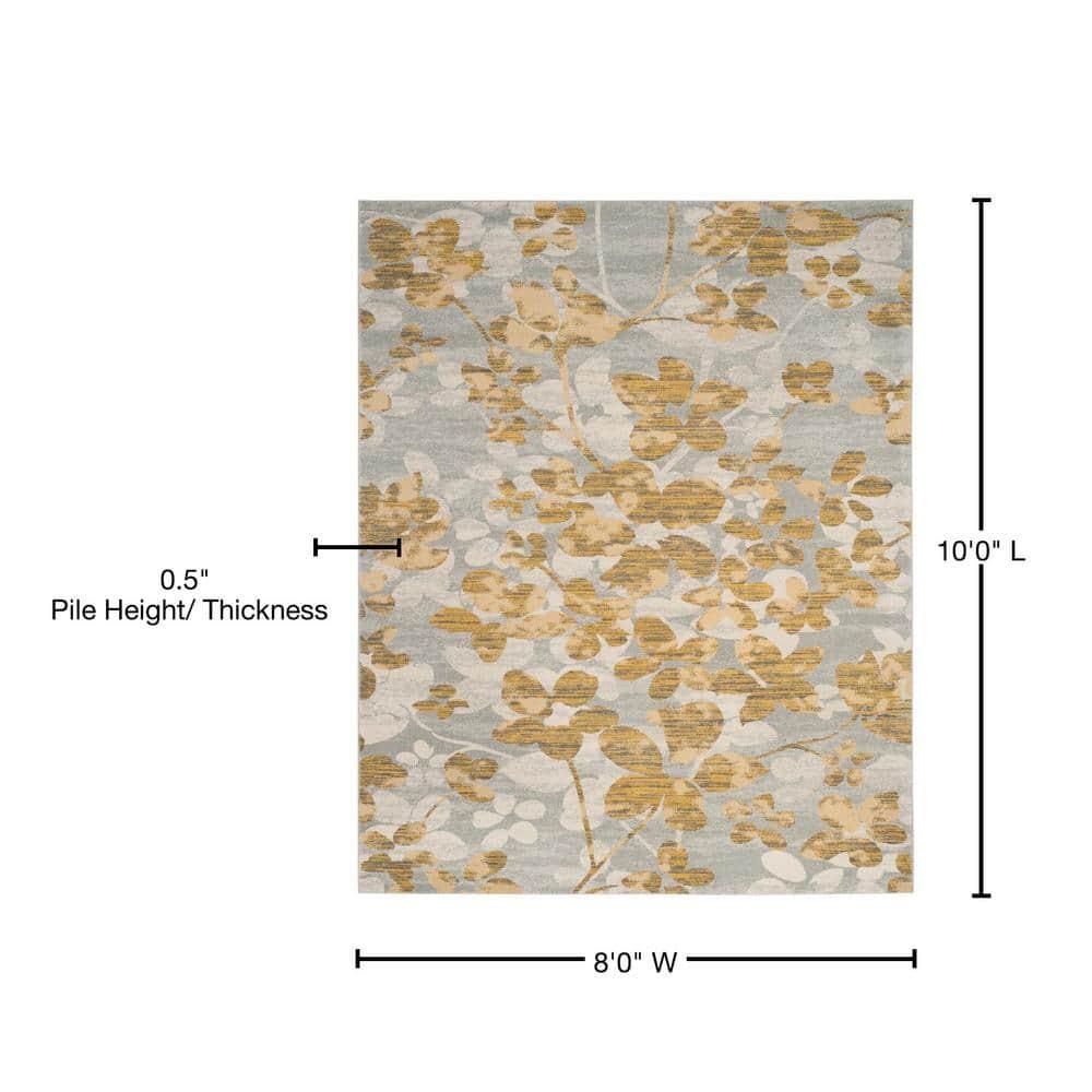 Evoke EVK236 Power Loomed Area Rug - Grey/Gold - 8'x10' - Safavieh.