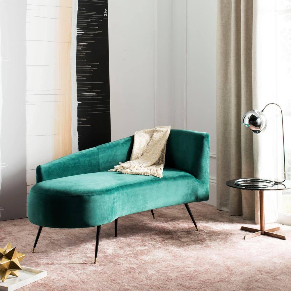 Evangeline Parisian Settee - Emerald/Black - Safavieh.
