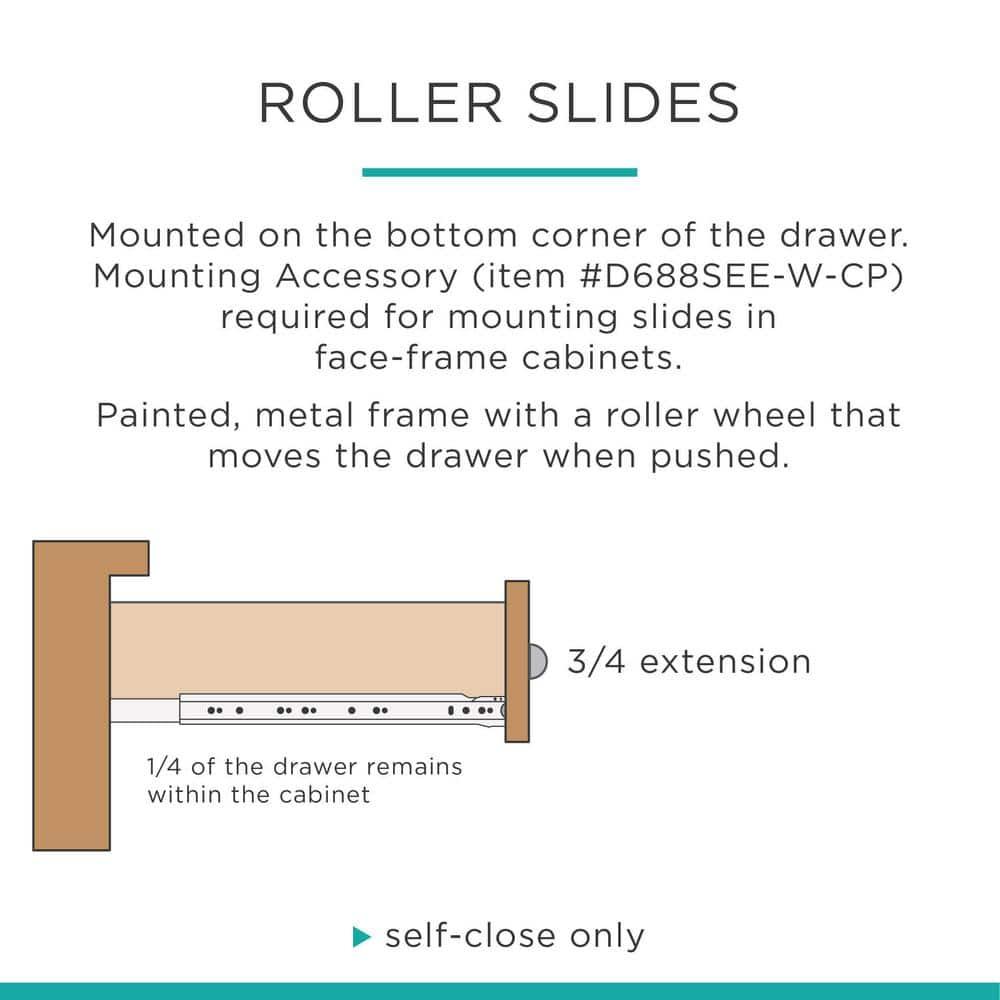 D94224E-ZP 24" Soft Close Ball Bearing Full Extension Drawer Slides Set of 2