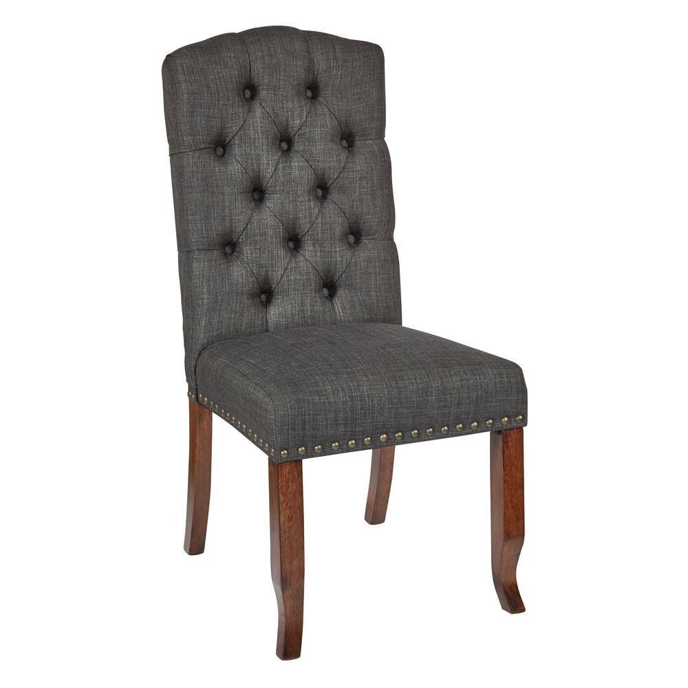 White Upholstered Parsons Side Chair with Wood Legs