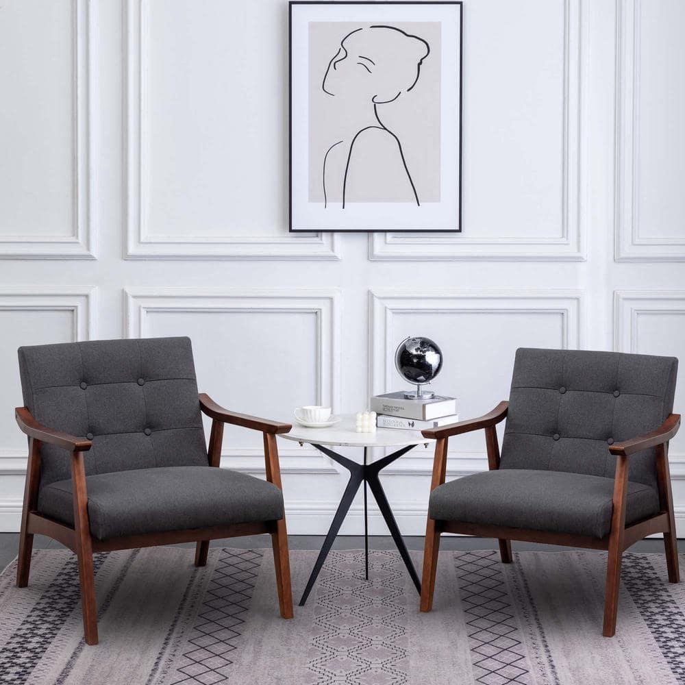 Convenience Concepts Take a Seat Natalie Accent Chair, Dark Gray Fabric/Espresso, All Ages