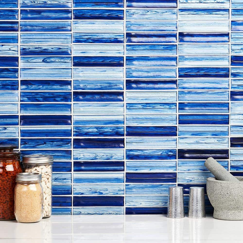 Tara Stacked 11.61" x 11.73" Molten Glass Mosaic Wall Tile (0.95 Sq. Ft. / Sheet)