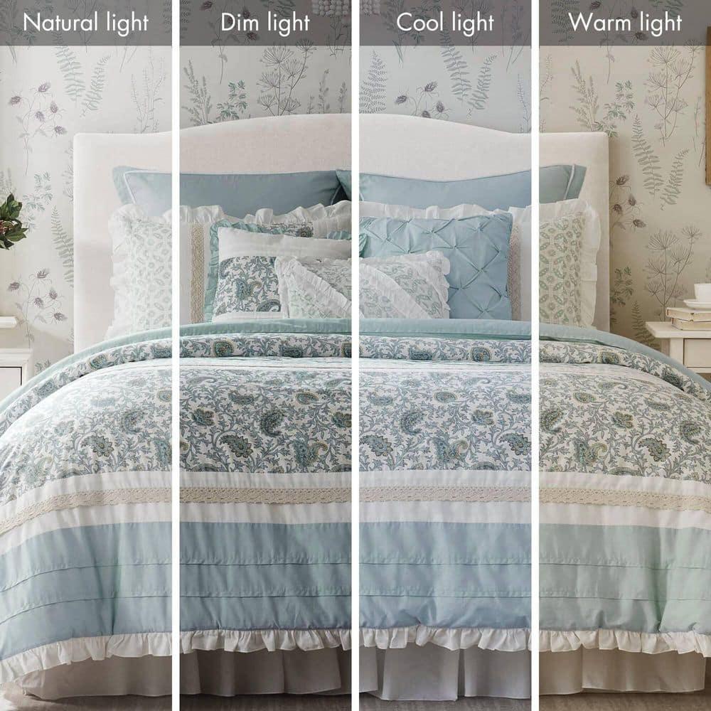 Madison Park Dawn 6 Piece Cotton Percale Quilt Set with Throw Pillows