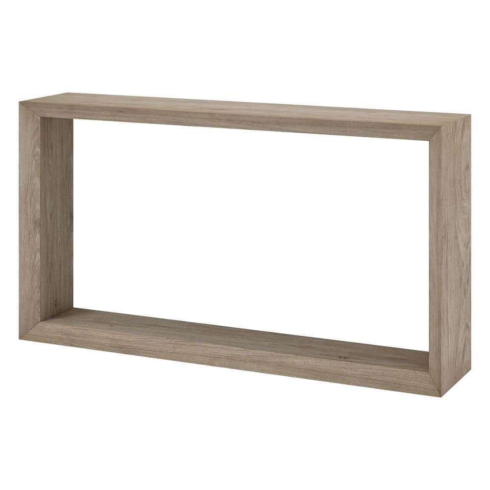 Evelyn&Zoe Osmond 55" Wide Rectangular Console Table, Antiqued Gray Oak