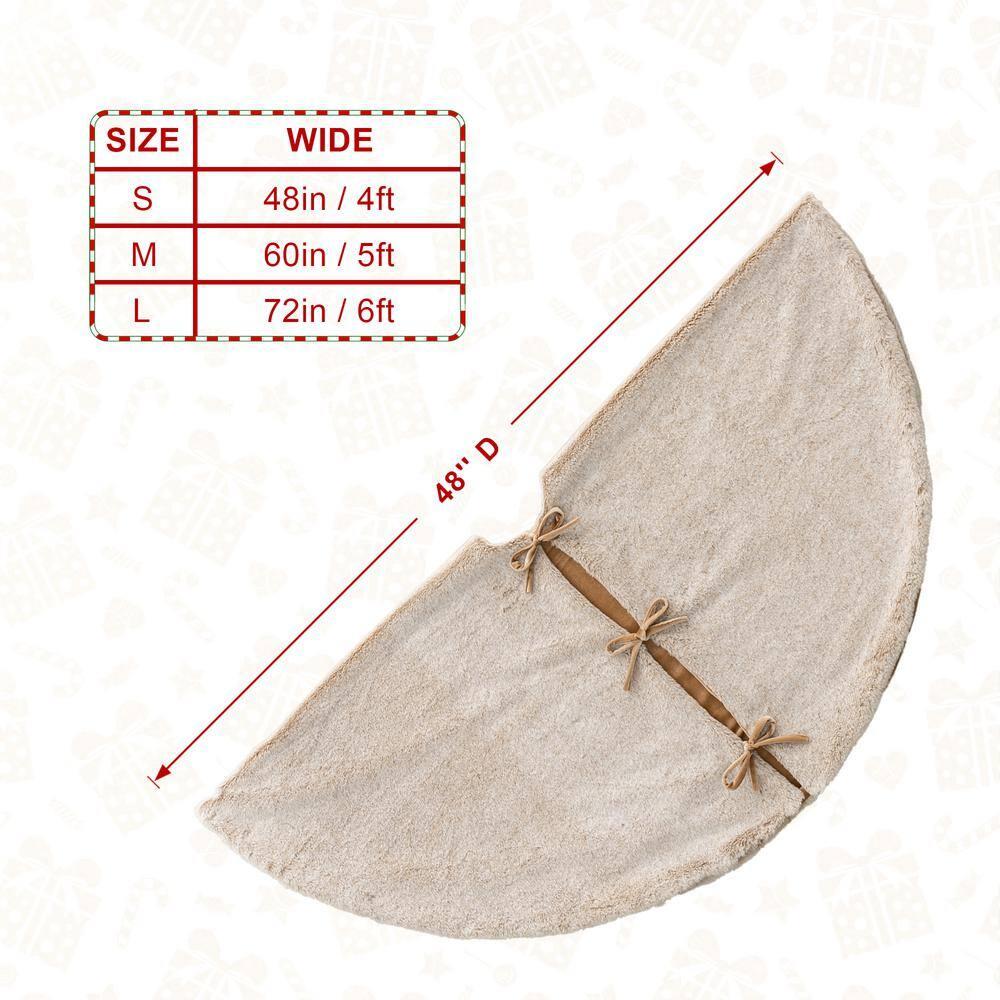 Glitzhome Solid Color Faux Fur Tree Skirt