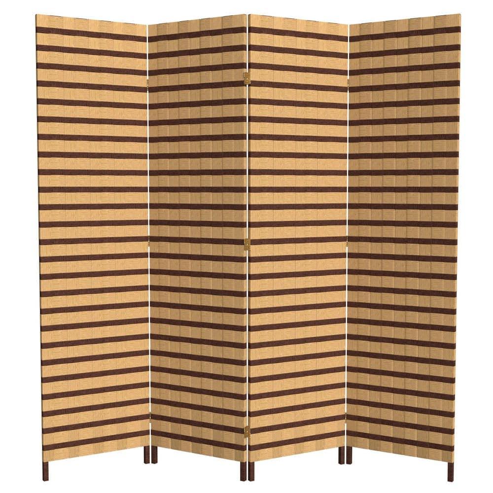 Oriental Furniture 6 ft. Tall Two Tone Natural Fiber Room Divider