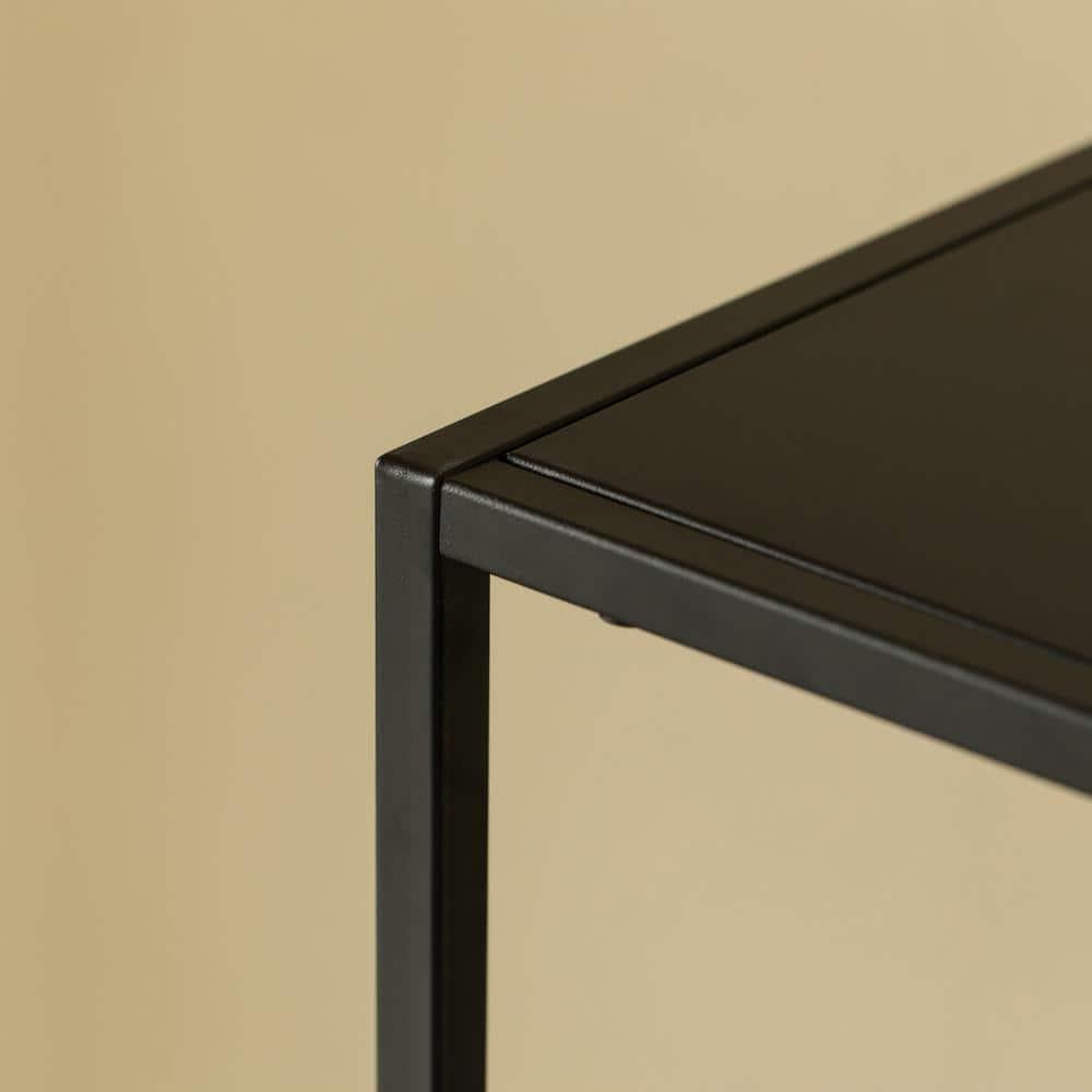 Modern Display Metal Console Table with Open Shelf, for Dining, Entryway and Hallway, Black