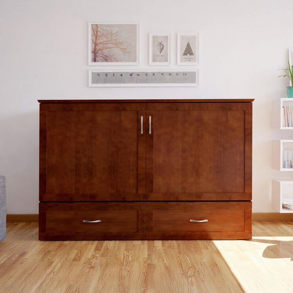 Queen Hamilton Murphy Bed Chest with Folding Mattress - AFI: USB Turbo Charger, Storage