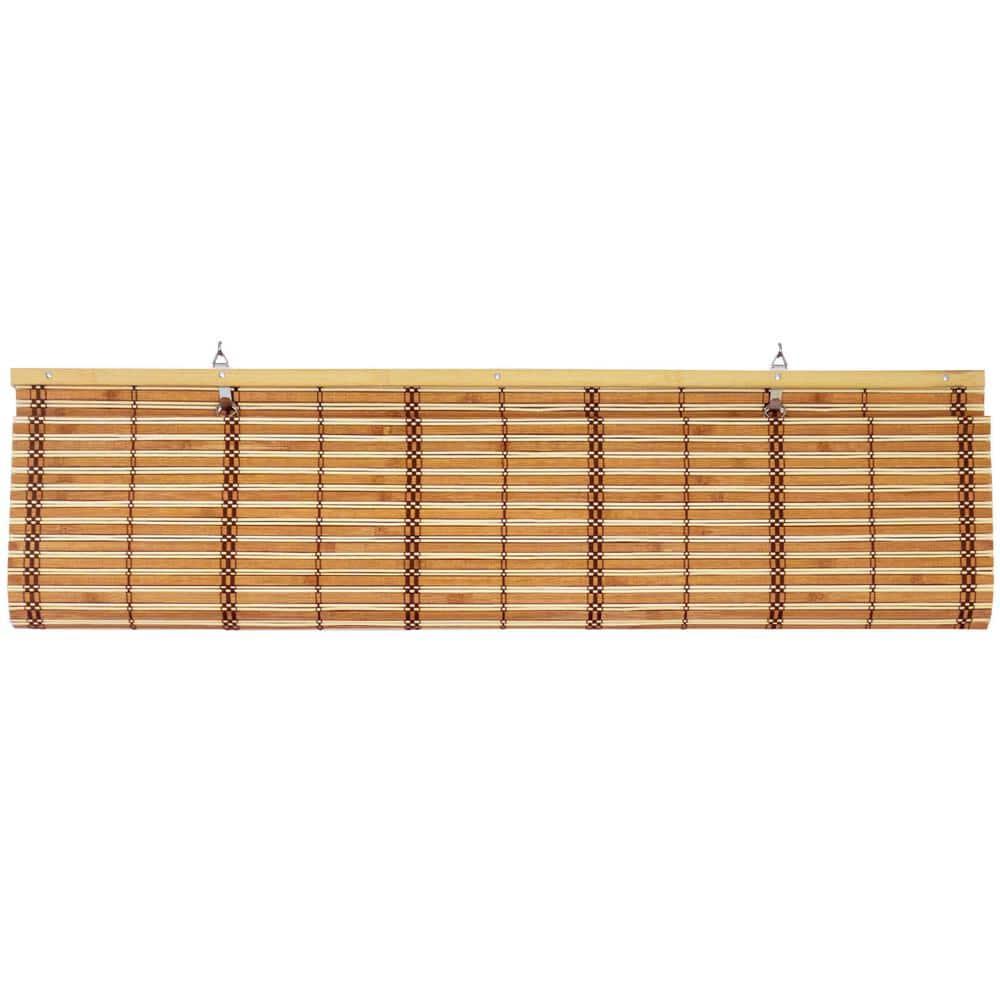 Burnt Bamboo Cordless Window Shade - Two-tone Honey 48" W