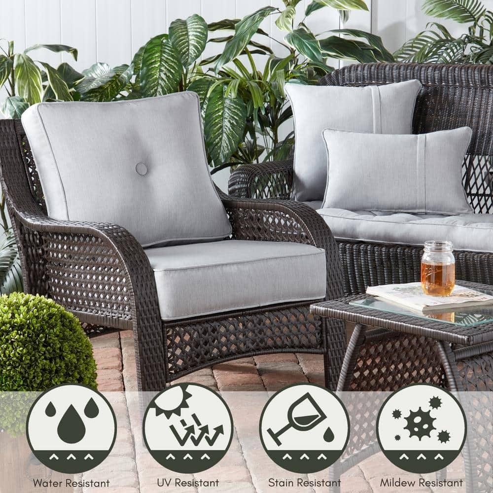 Sunbrella 2-Piece Outdoor Deep Seat Cushion Set in Canvas Granite